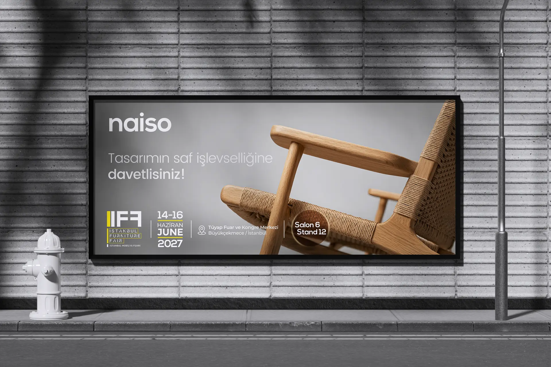 naiso bütünsel mobilya tasarım anlayışı fuar öncesi şehir içi billboard reklam kampanyası tasarımı