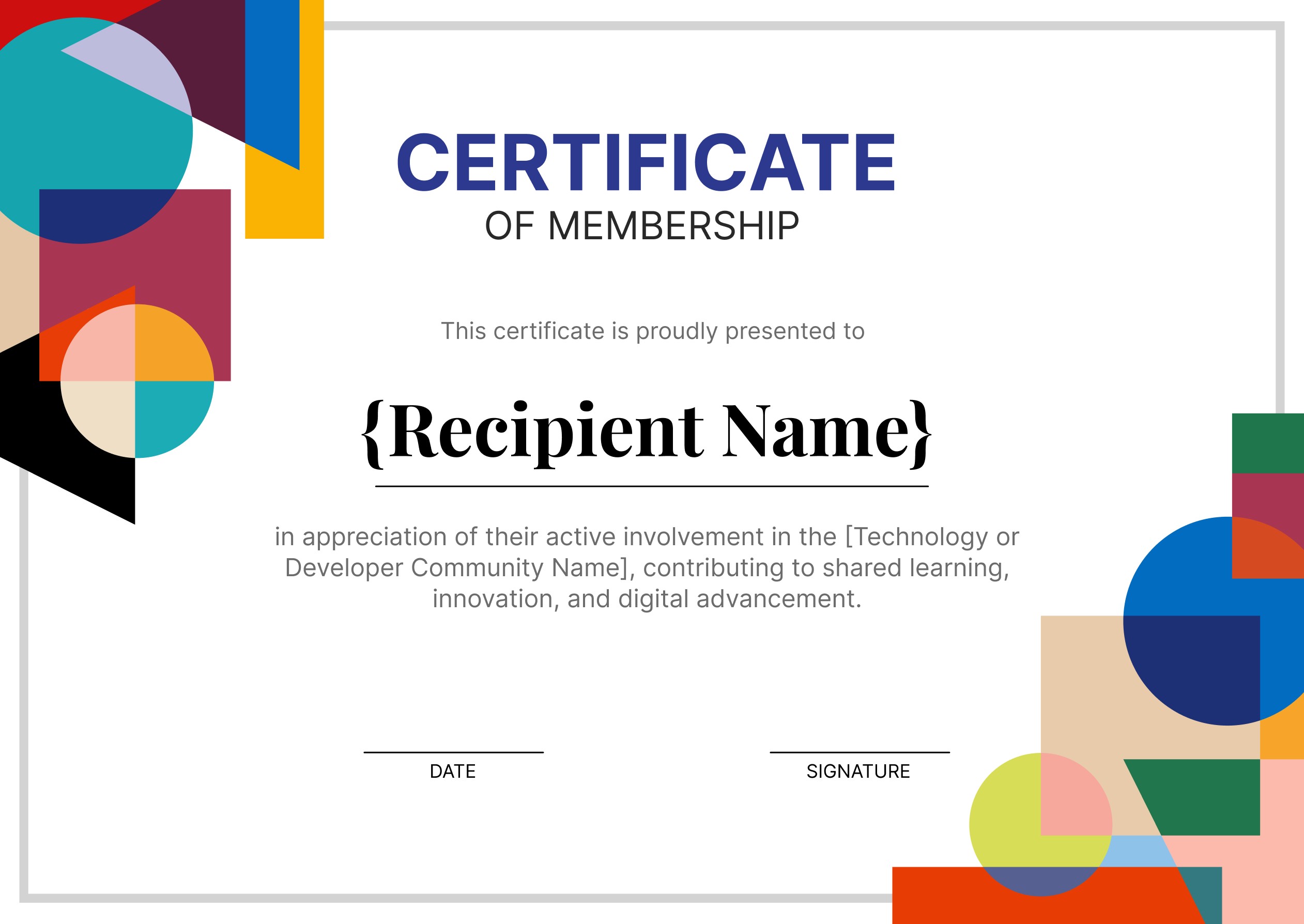 Wauld - Stylish and professional certificate of membership