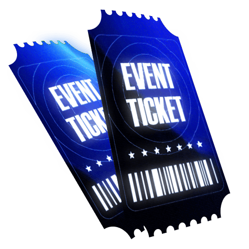 3D Ticket in Glassy Blue Color