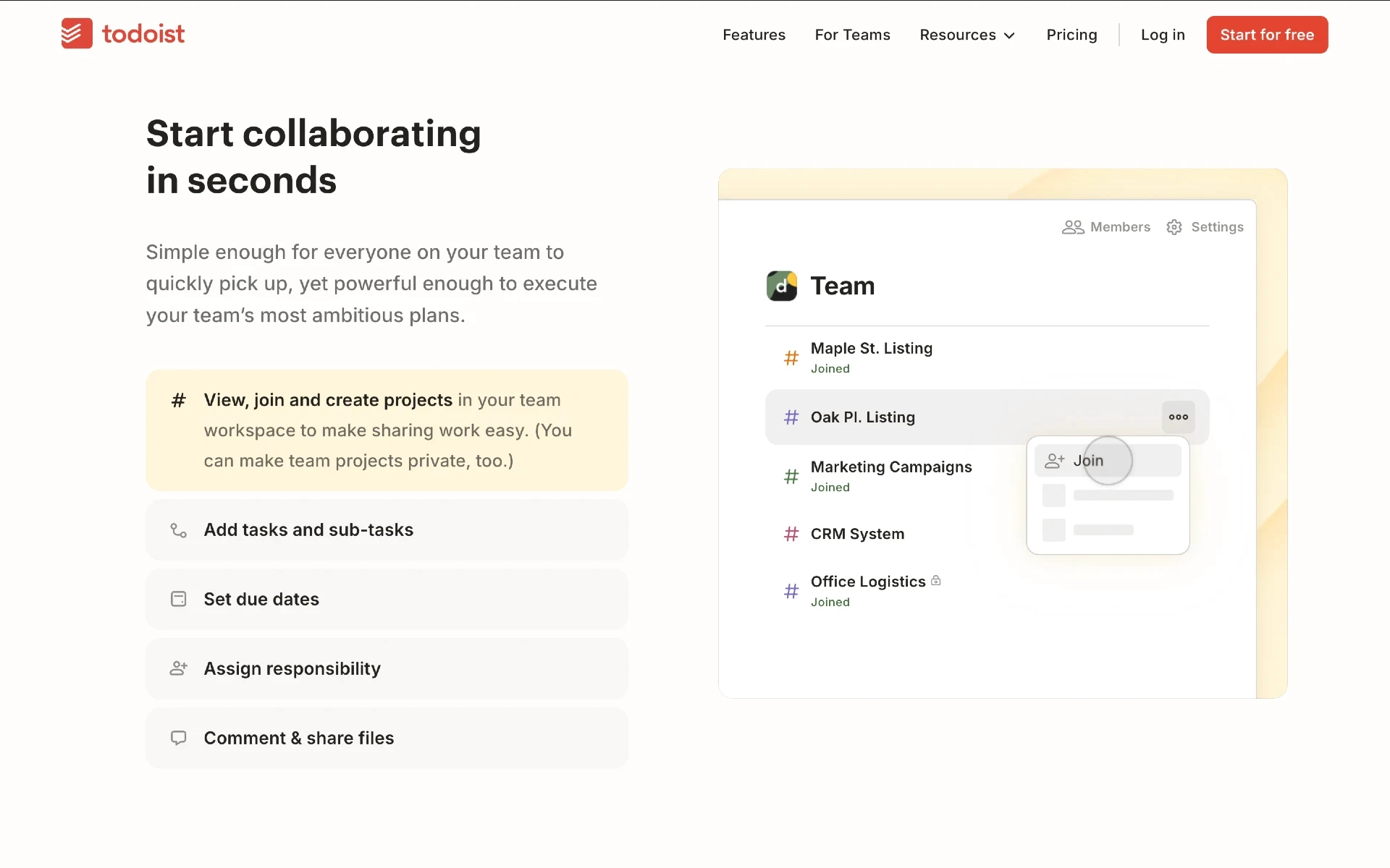 A features section example on a SaaS landing page