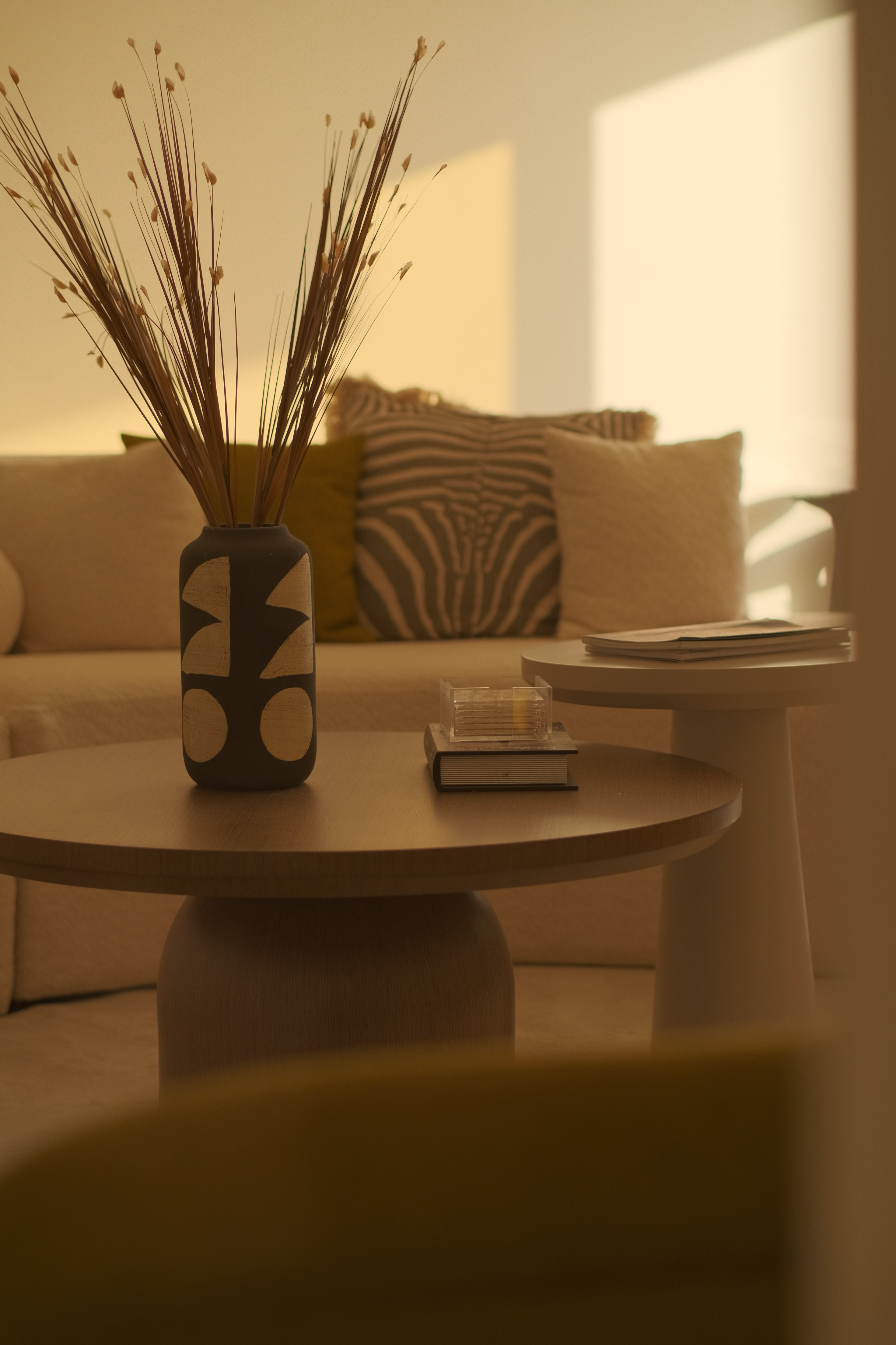 A scene of a Organic cotton net bag sitting on top of a stool
