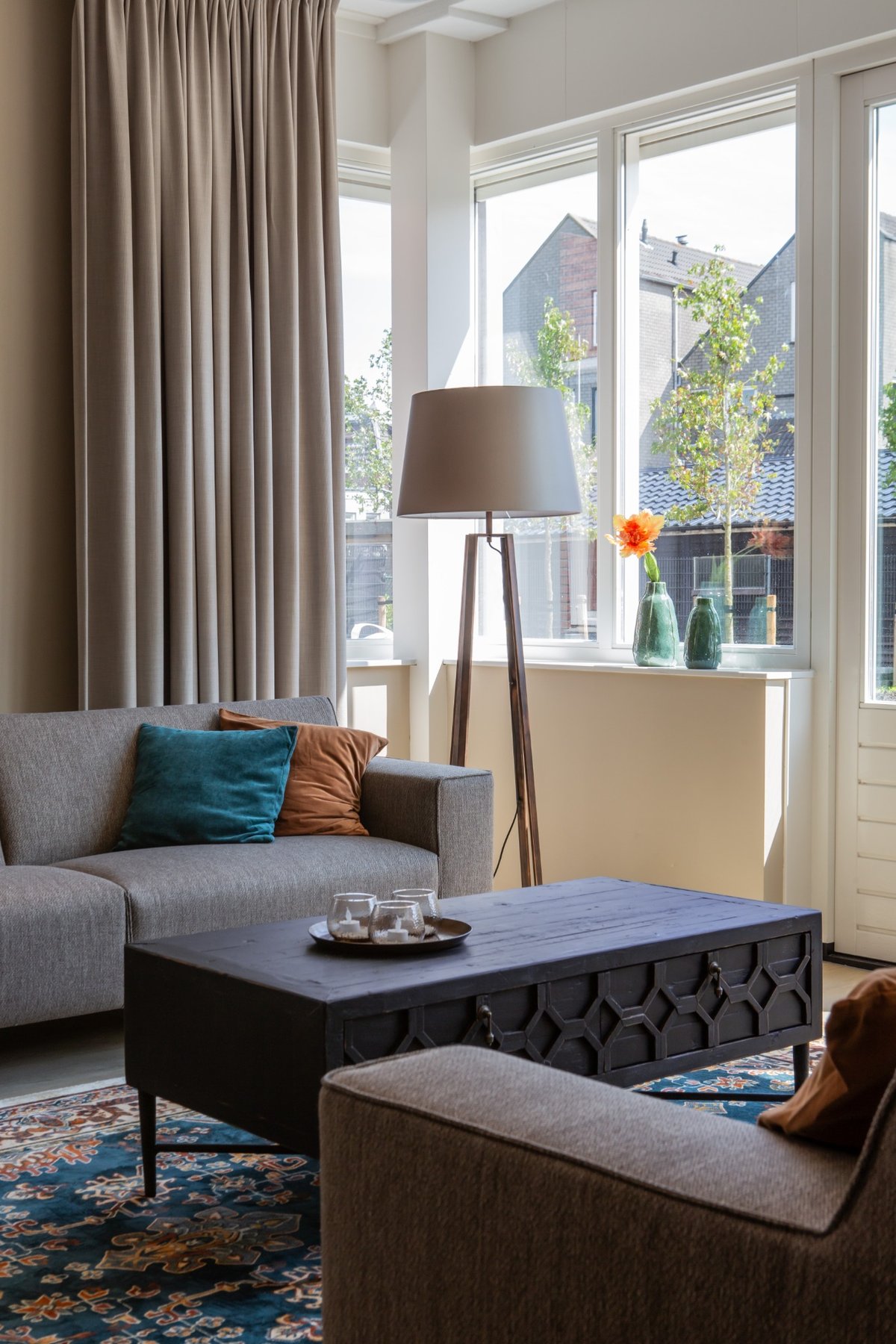 zithoek ouderenzorg woning vintage vloerkleed