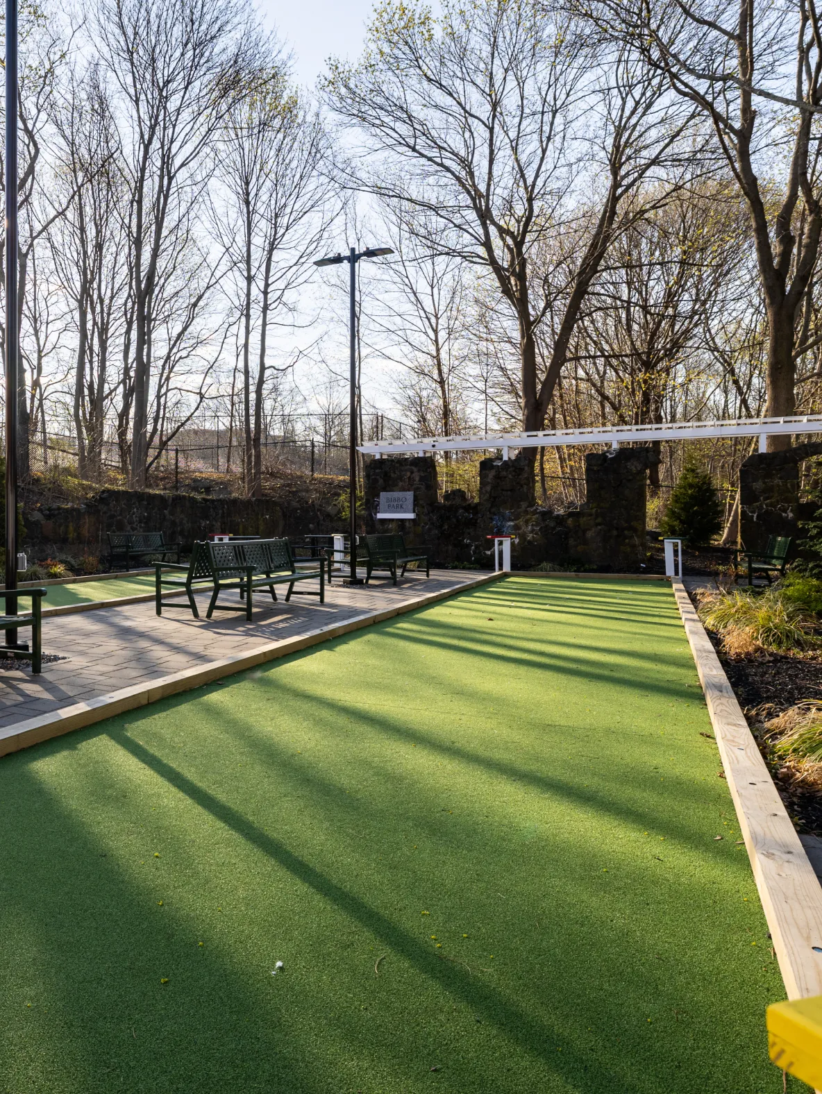 Price Landscape and Construction finished project of an outdoor bocce ball court
