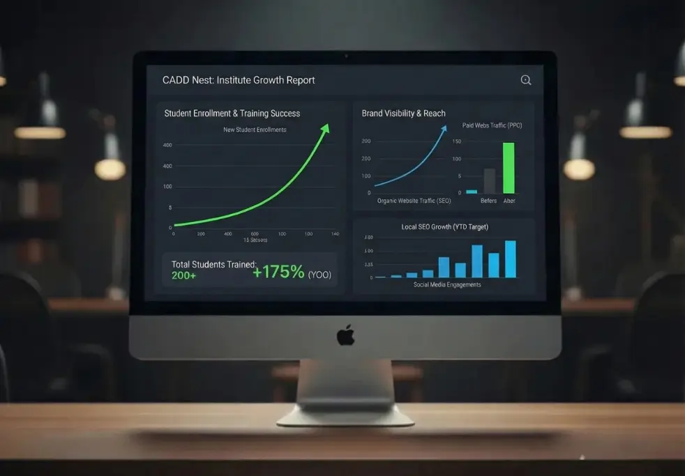 CADD Nest Business Growth Report - Mahendra R Digital Marketing Impact | Student Enrollment Growth 175% YoY | Training Success Metrics | Bengaluru Institute Growth | Marketing ROI | Performance Analytics Dashboard