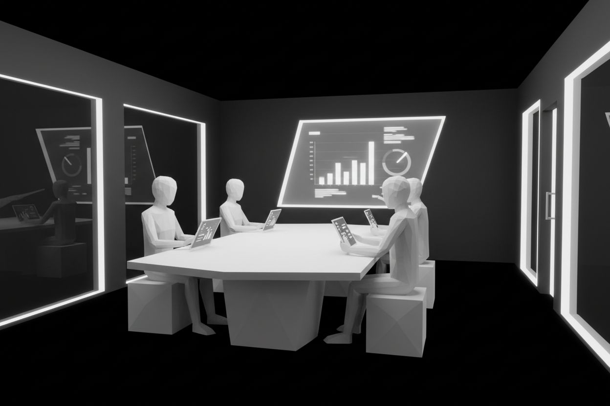 Sales team reviewing a pitch presentation