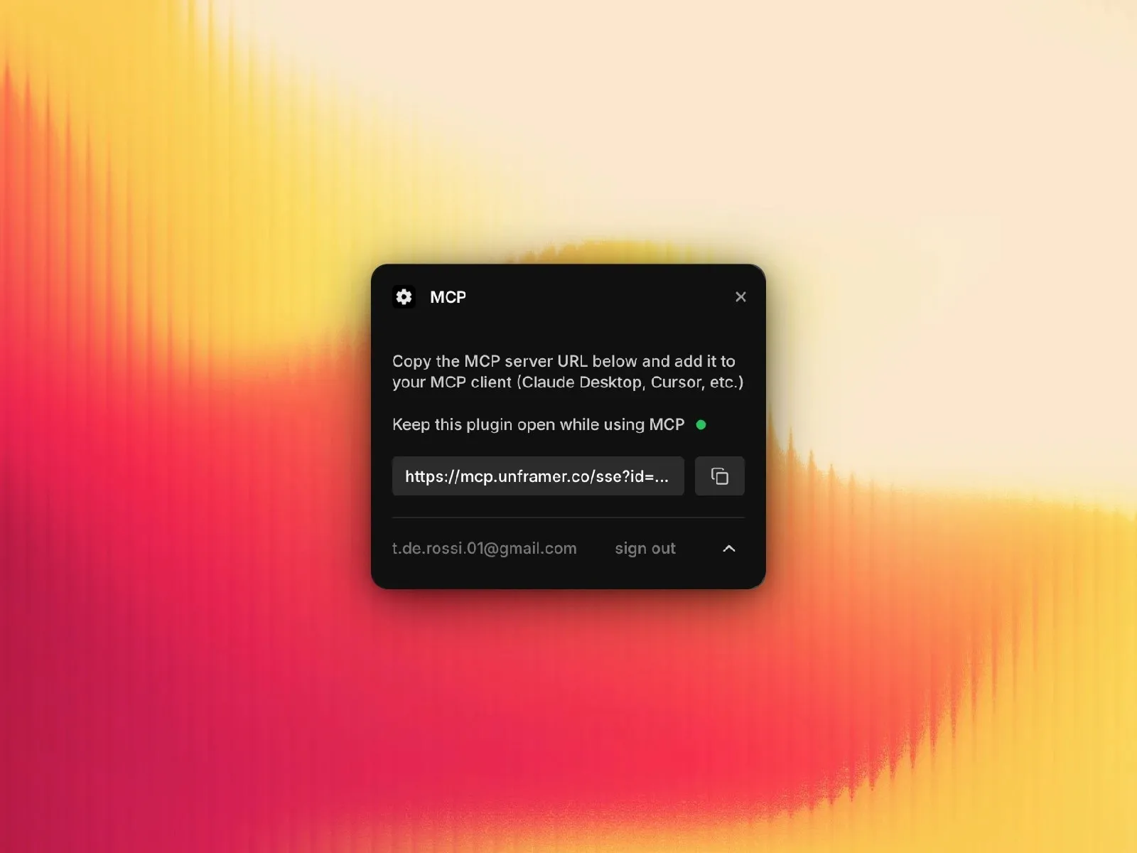 Black notification panel on a vibrant gradient background.