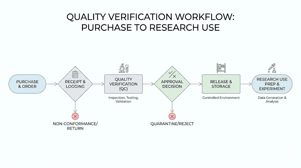 Peptide quality verification workflow for research laboratories