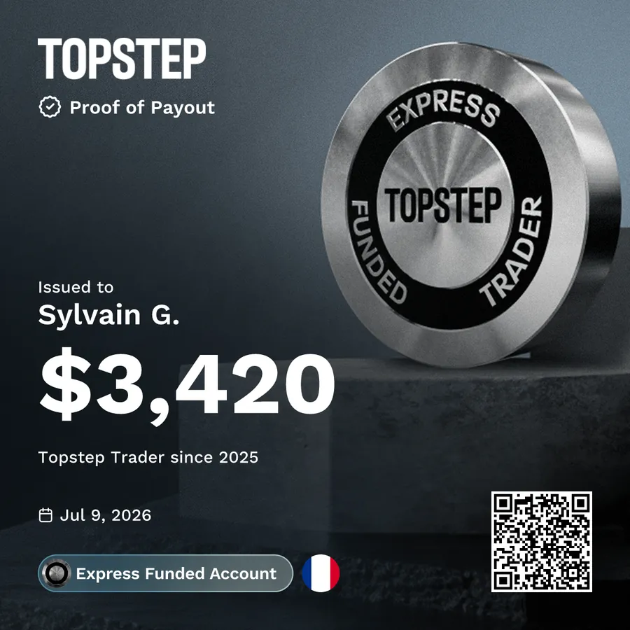 Preuve de payout Topstep d'un membre LST
