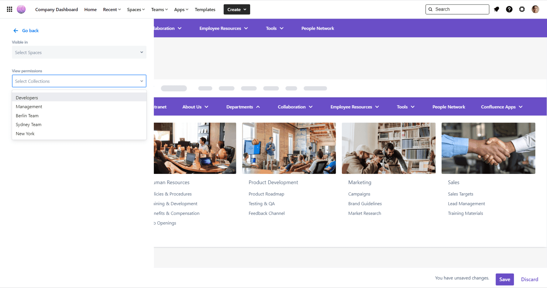 Company dashboard