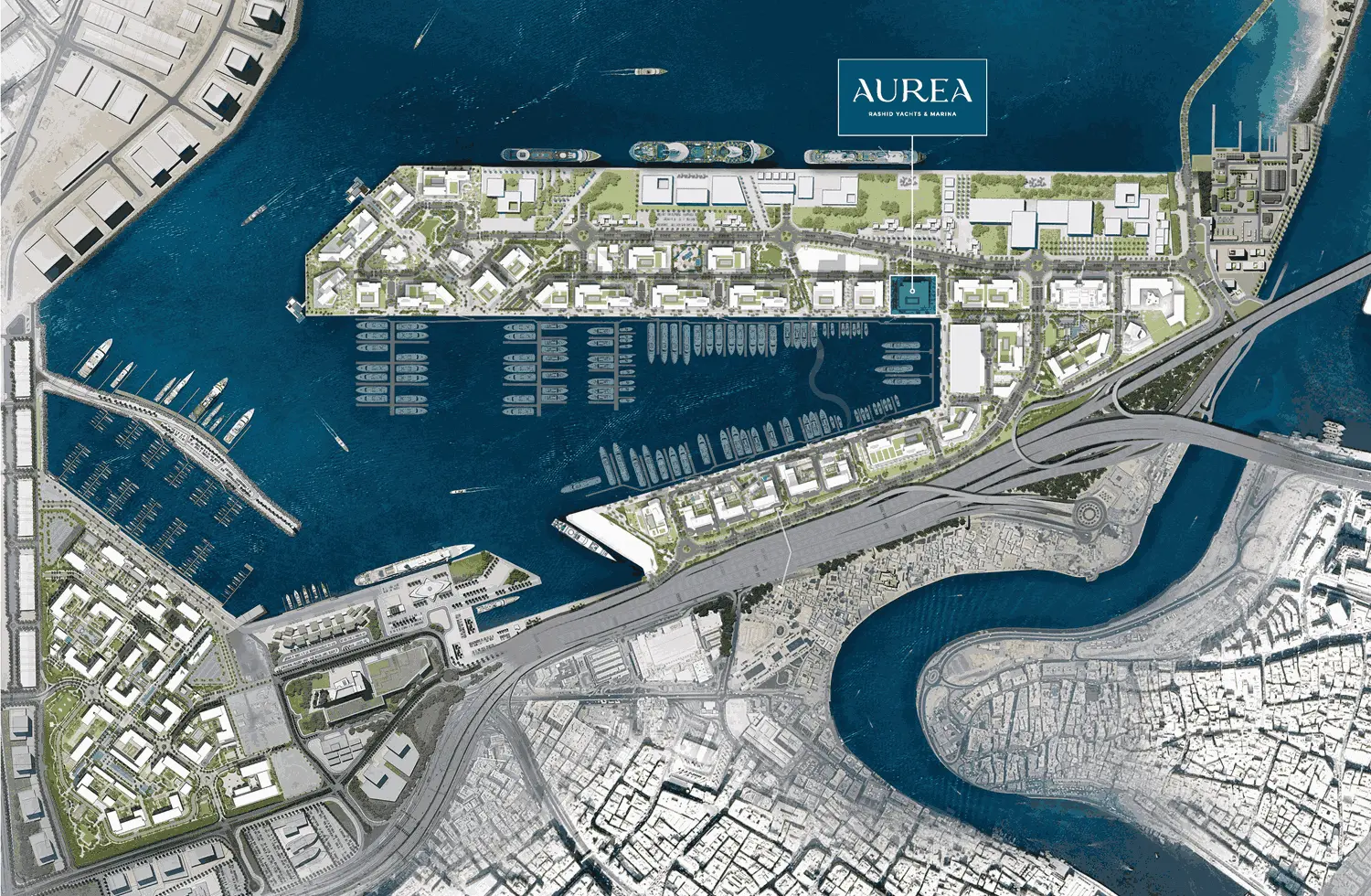 aurea by emaar developers location map mina rashid