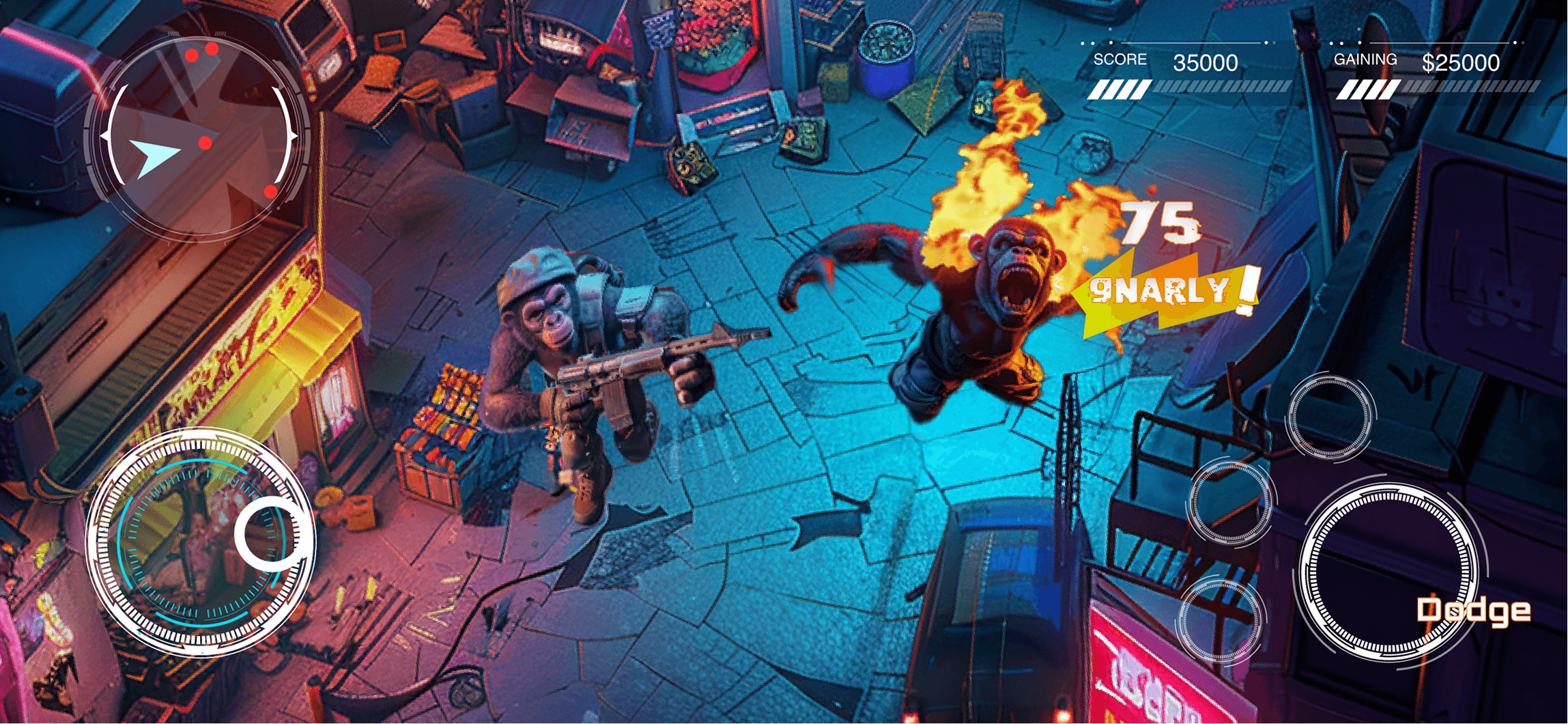 Angry Apes United gameplay combat interface