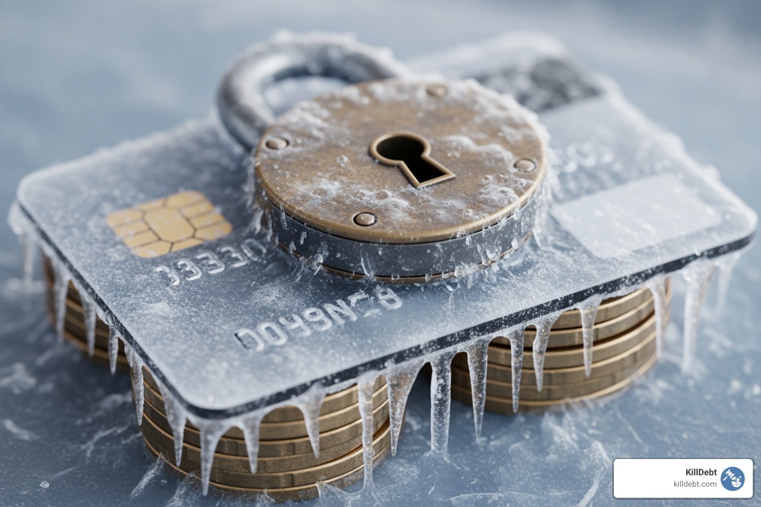 Frozen bank account icon with a padlock