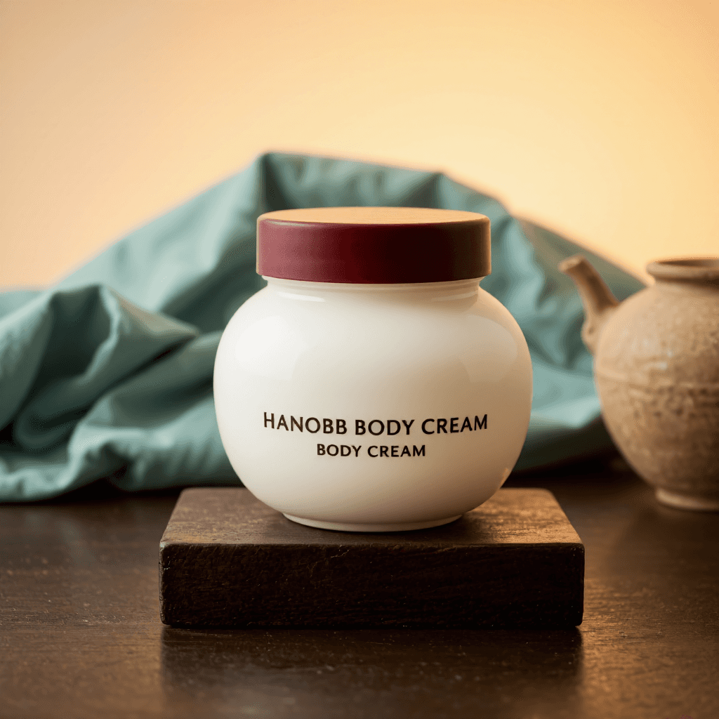 product photography of a jar of body cream, used for moisturizing skin