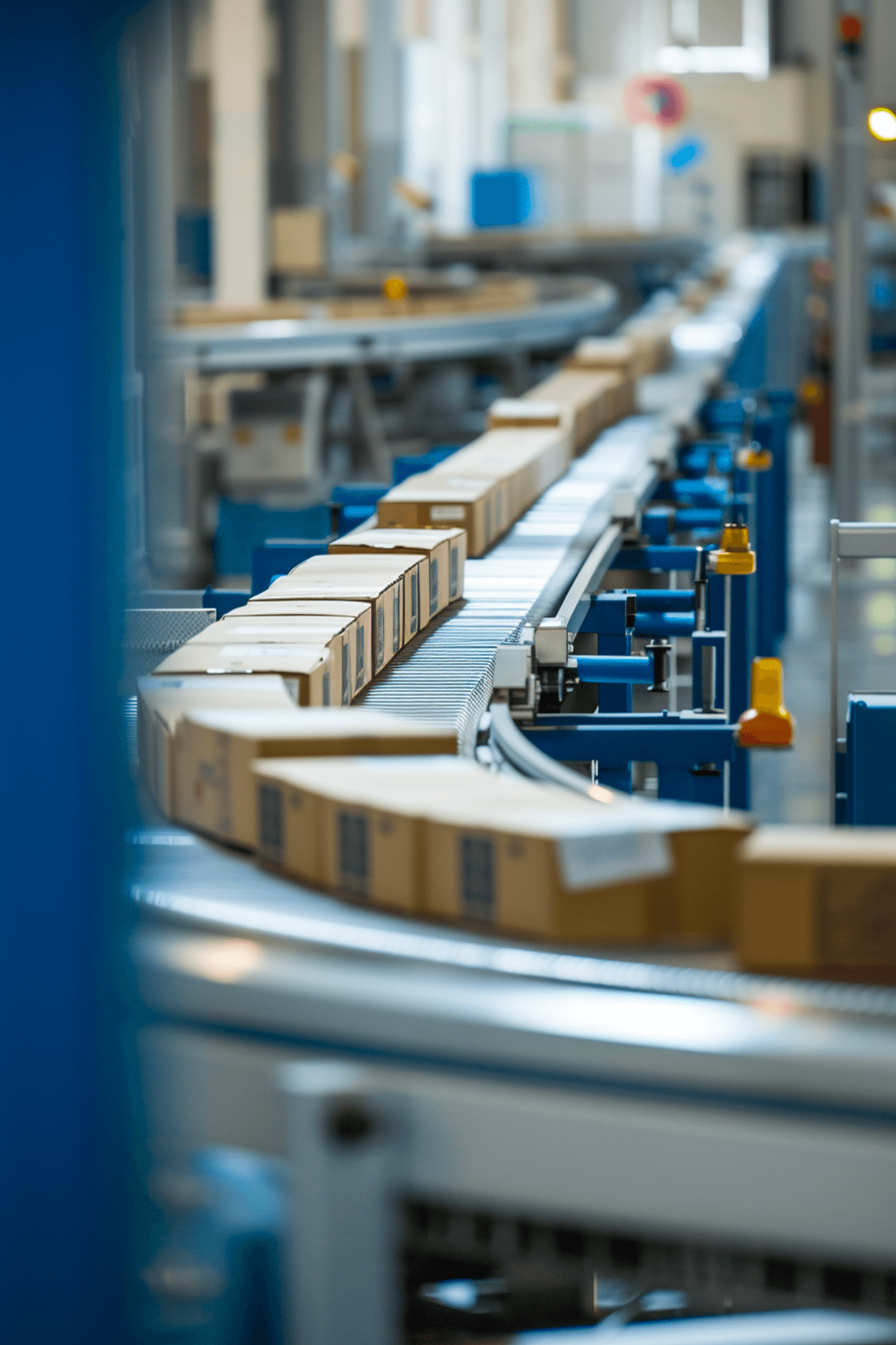 Packaging line in a beverage factory