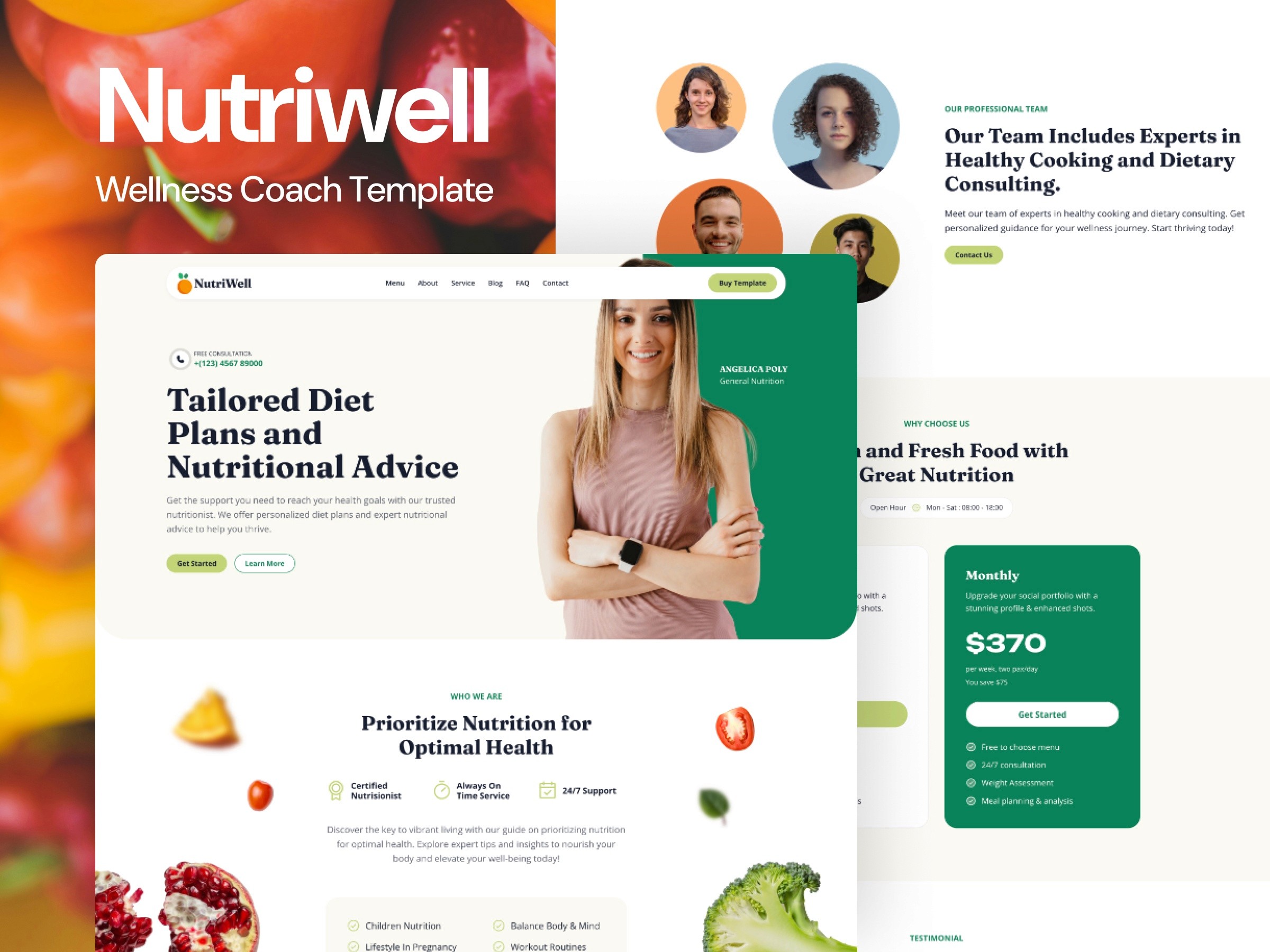 Nutriwell — 现代网格布局餐饮品牌网站设计灵感