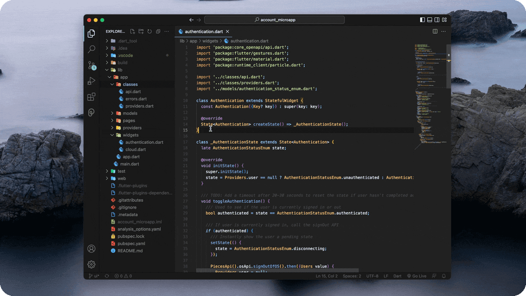 Saving a code snippet with Pieces for VS Code.