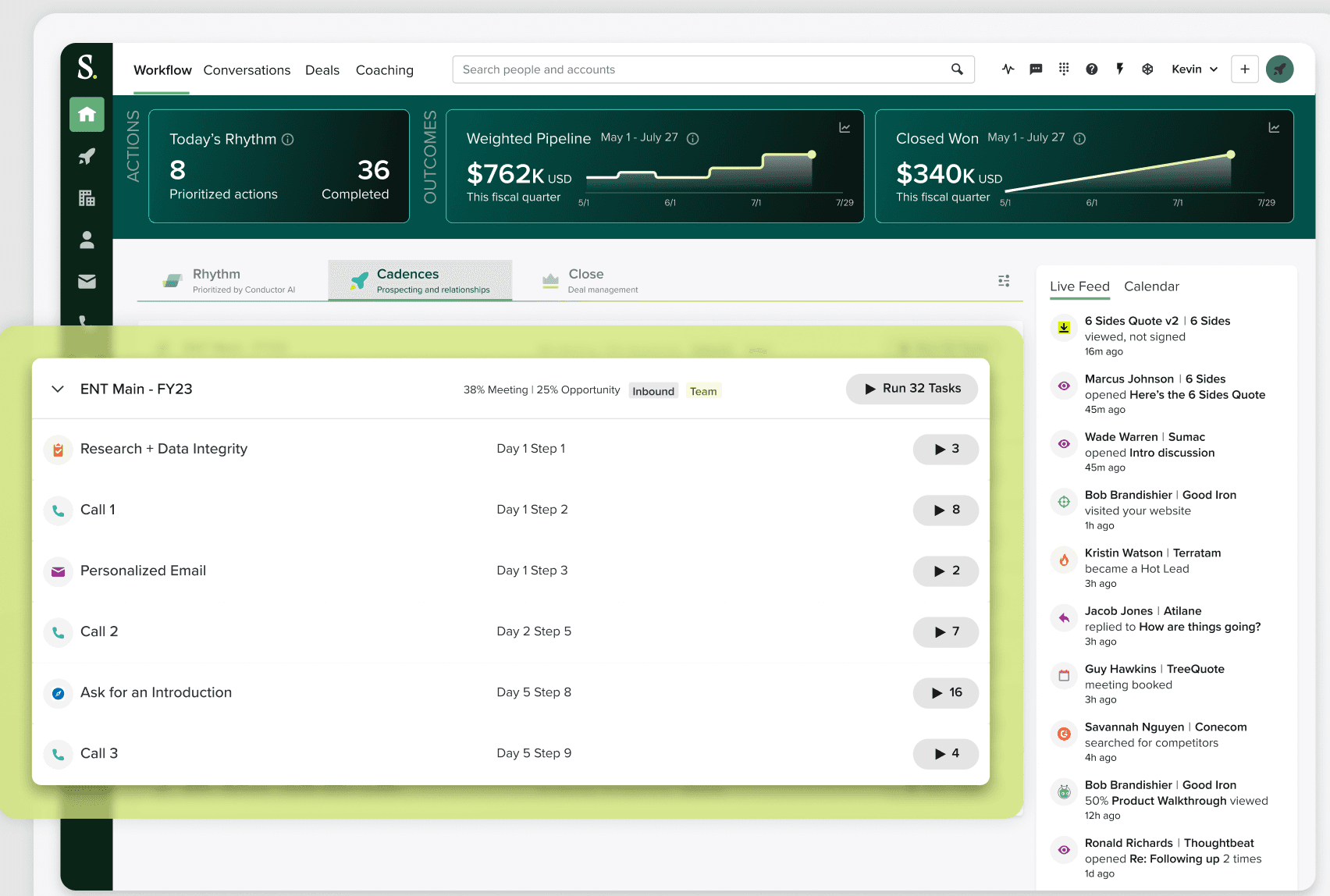 SalesLoft User Interface