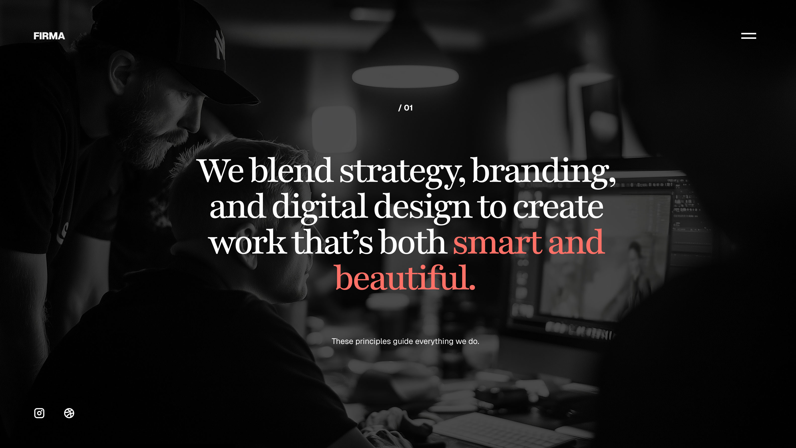 Firma horizontal portfolio Framer template