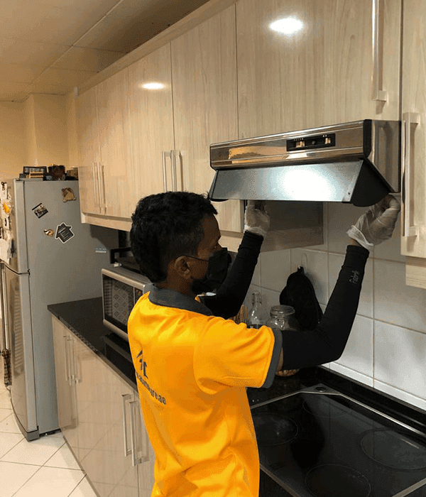 Professional kitchen hood degreasing and cleaning service for residential kitchens.