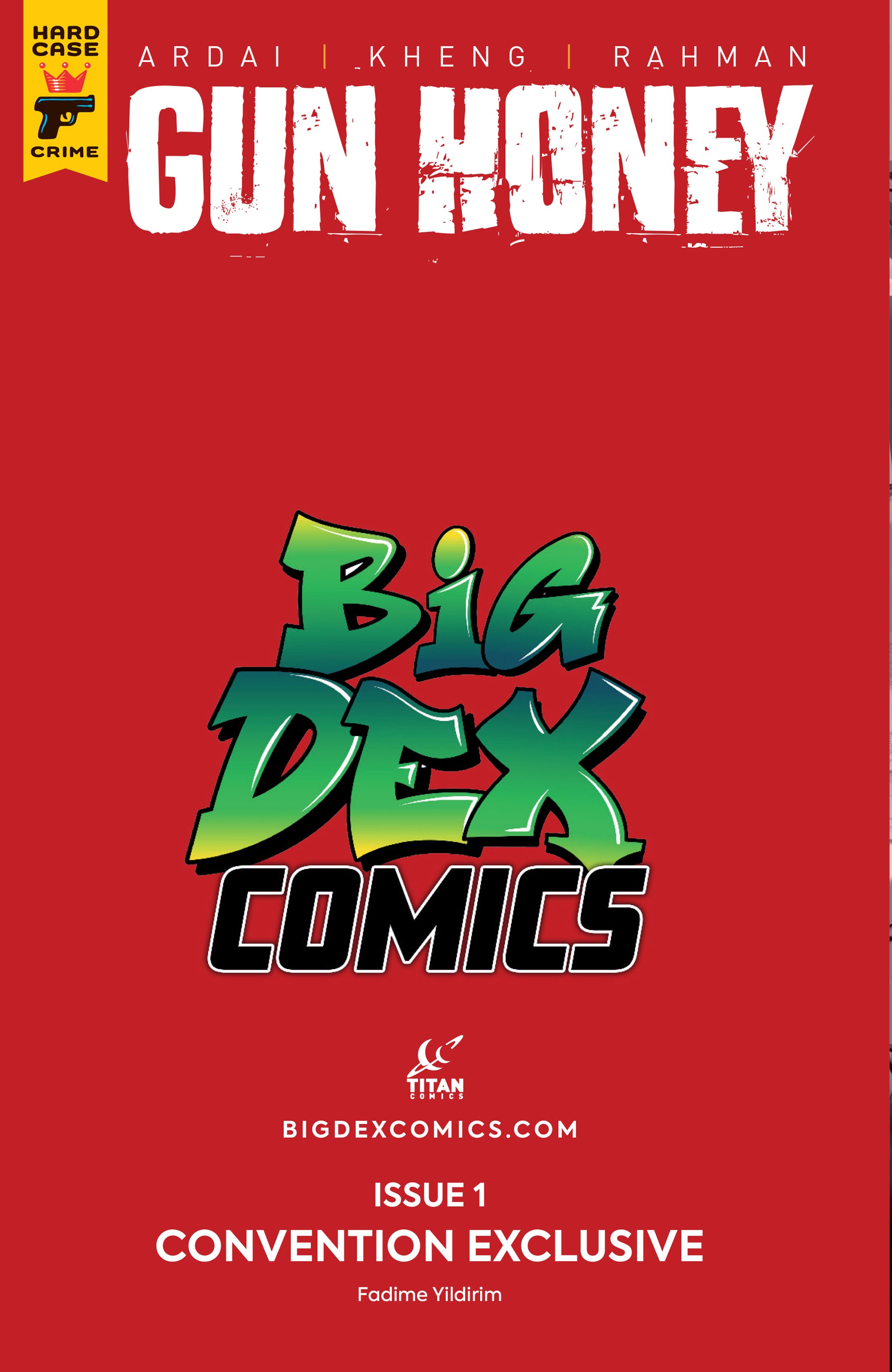 Gun Honey #1 Fadime Yildirim Big Dex MegaCon Exclusive Virgin Variant back cover design Big Dex Comics MegaCon exclusive edition published by Titan Comics