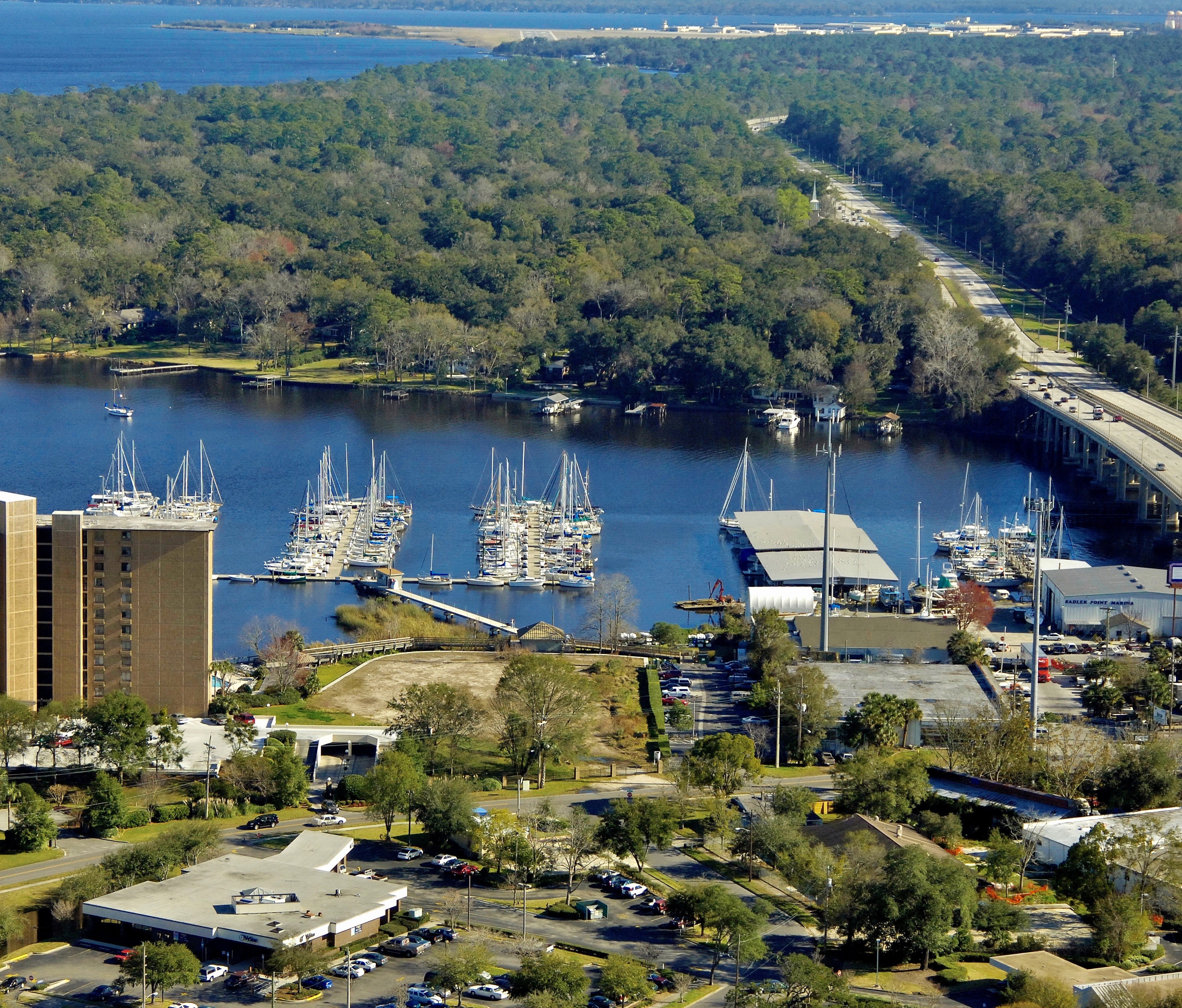tables and chairs at stump pass marina