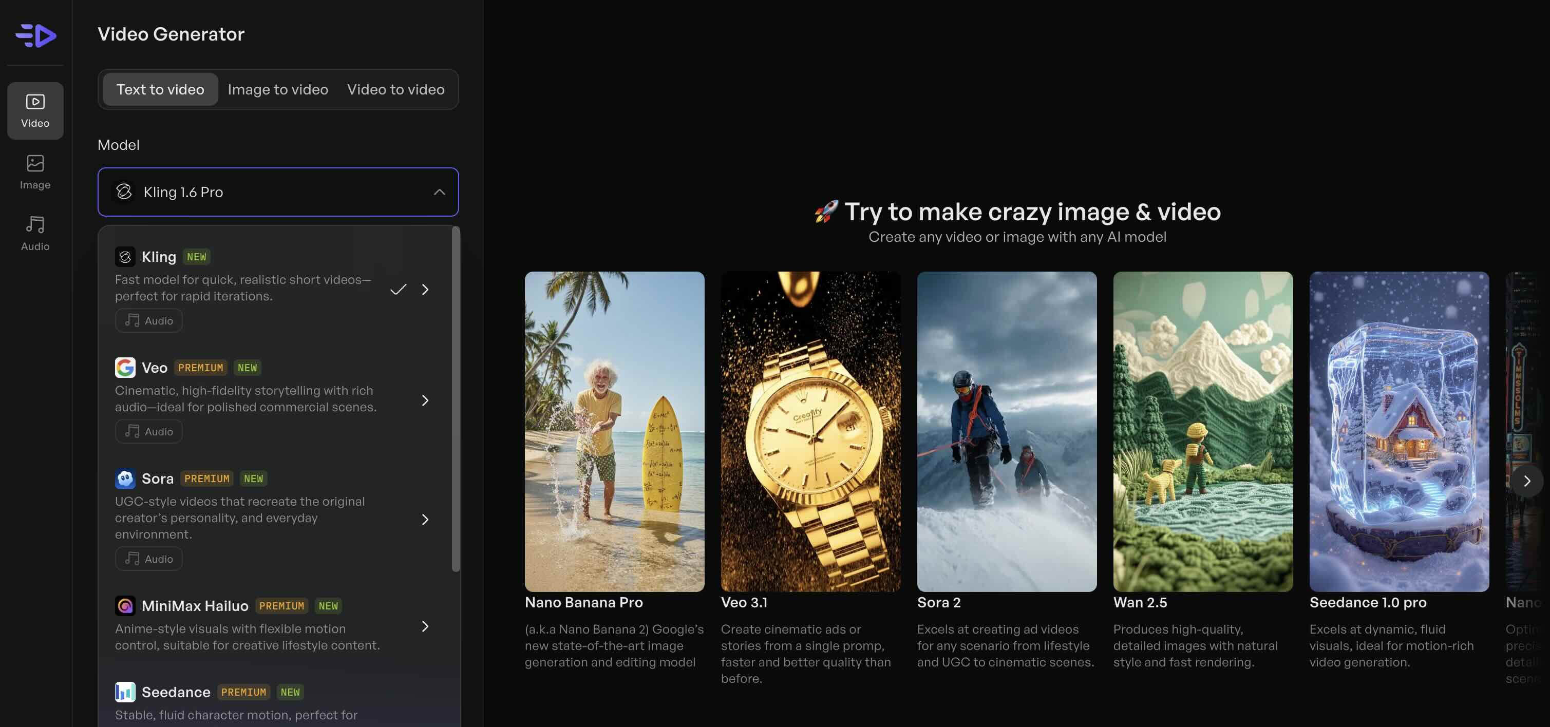 Creatify Asset Generator fature interface