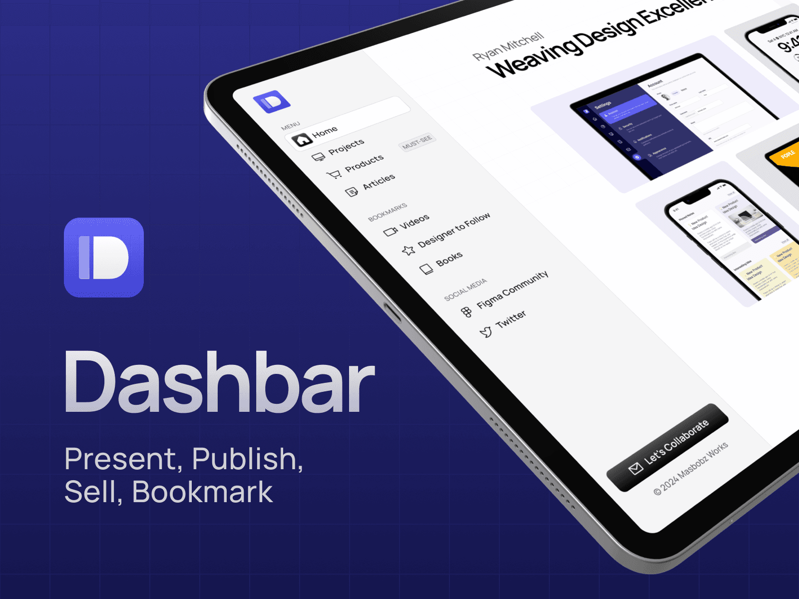 Promotional thumbnail of Dashbar Framer Personal Site Template