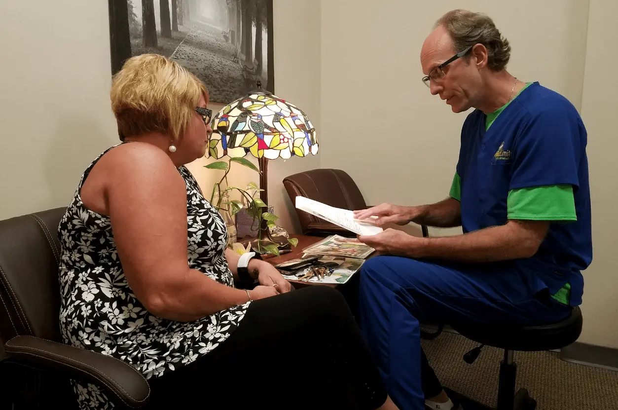 Doctor with patient
