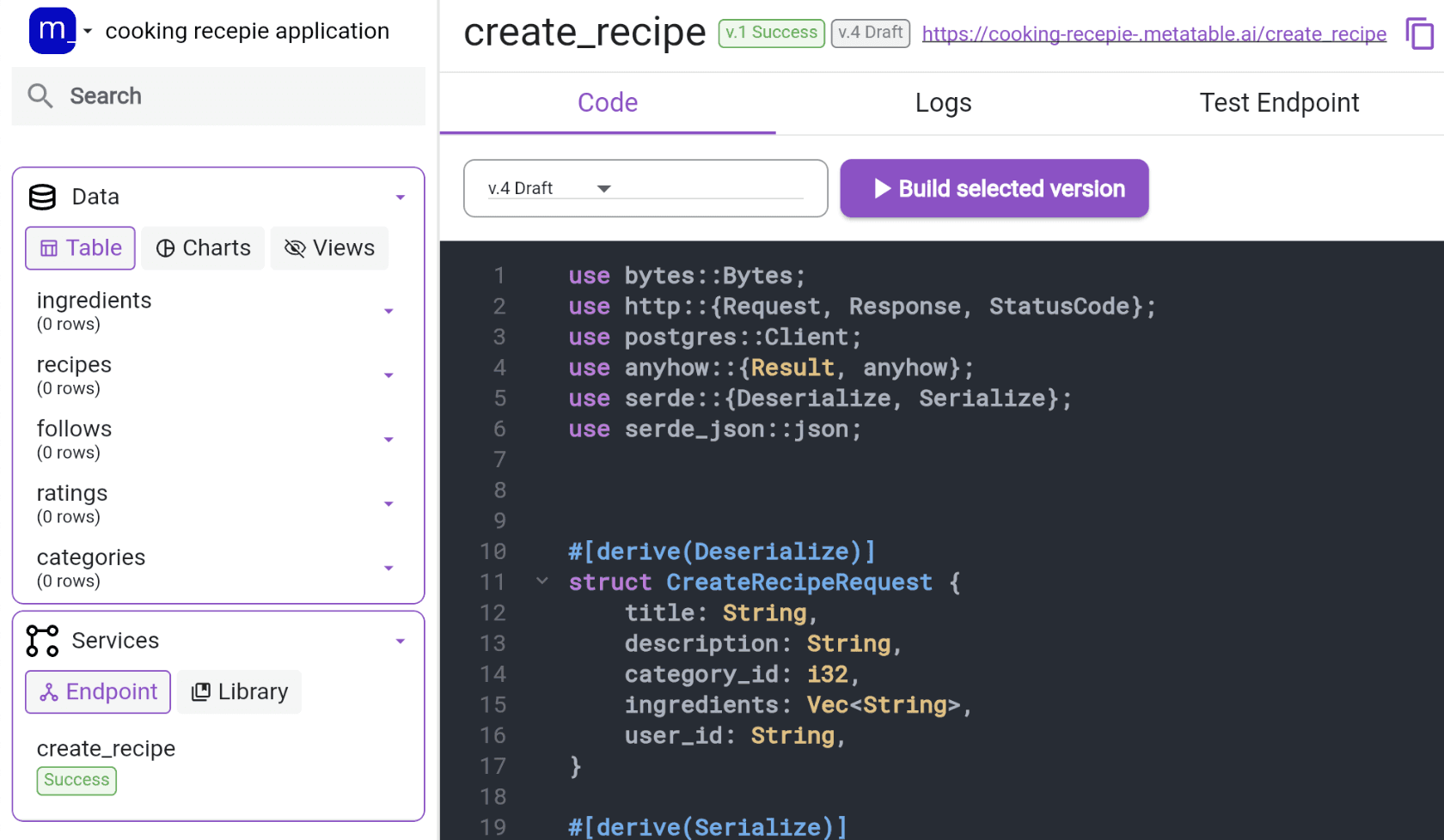 GenAI coding to develop API endpoints.