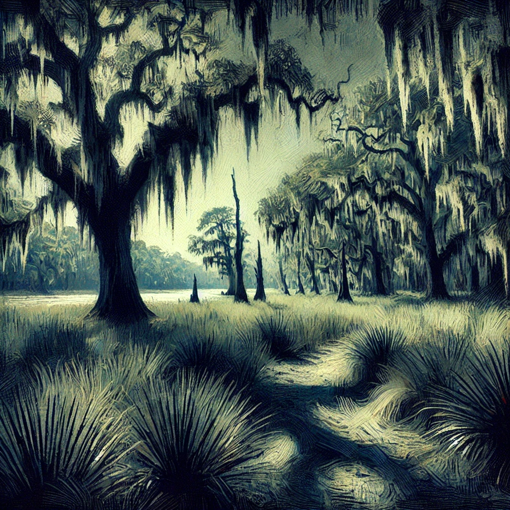 Spanish moss and oak trees on Daufuskie Island