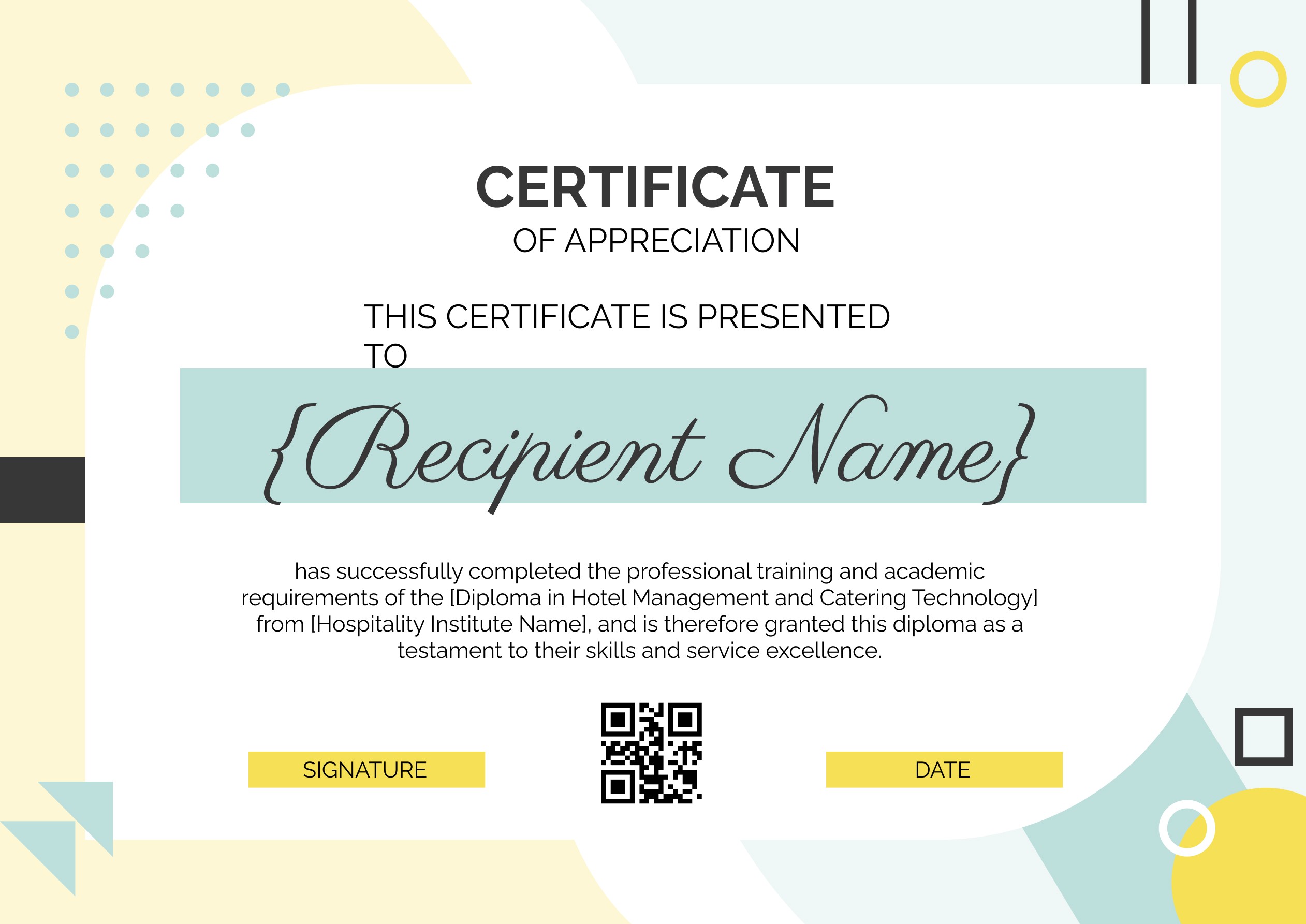 Wauld - Striking and modern course completion certificate template