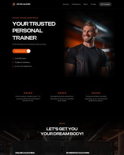 Empower Framer template thumbnail — personal trainer website mobile view