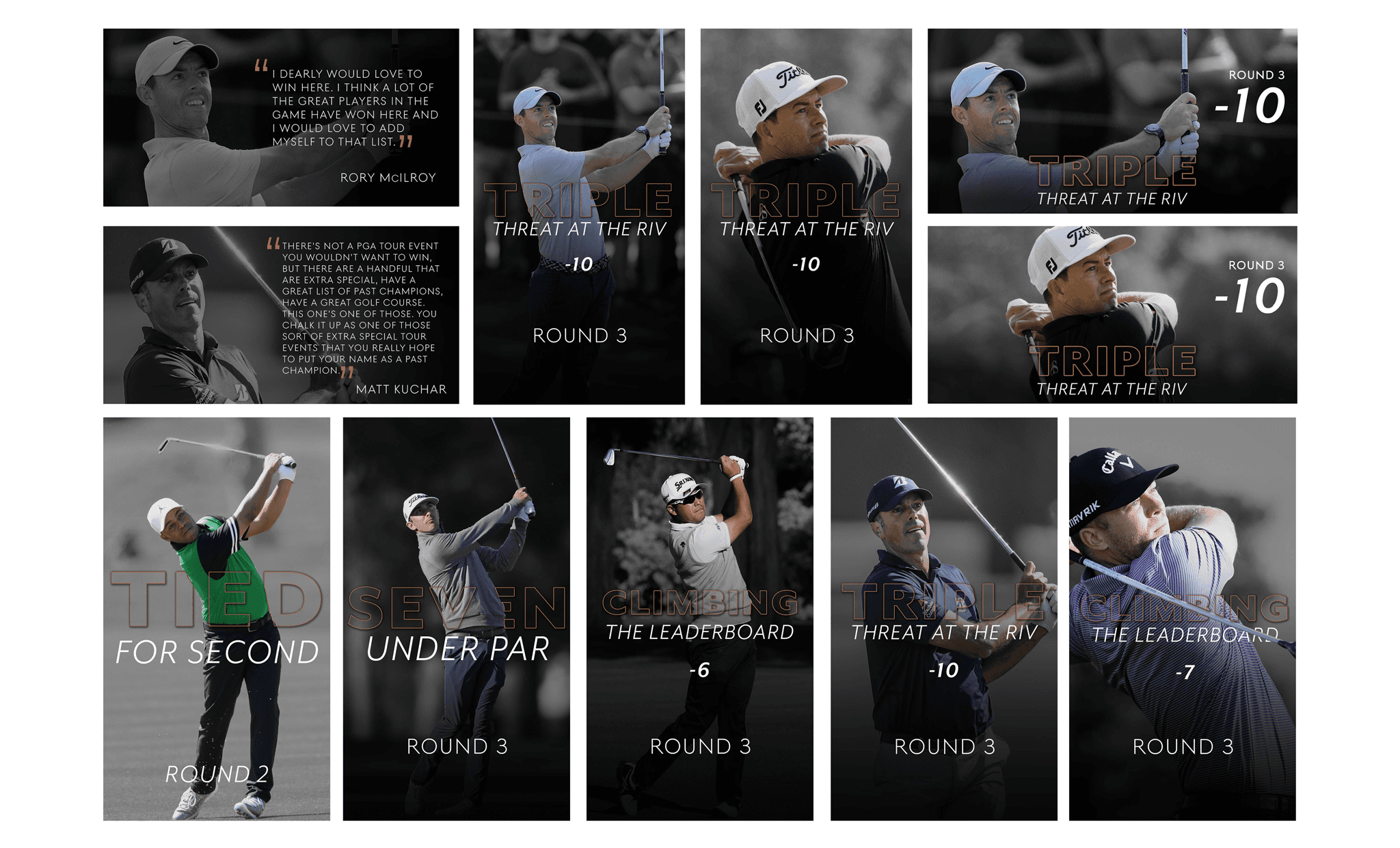 I developed social media campaigns for Tiger Woods' golf tournaments, creating engaging digital content across platforms to build anticipation, drive awareness, and capture the prestige of one of golf's most marquee events.