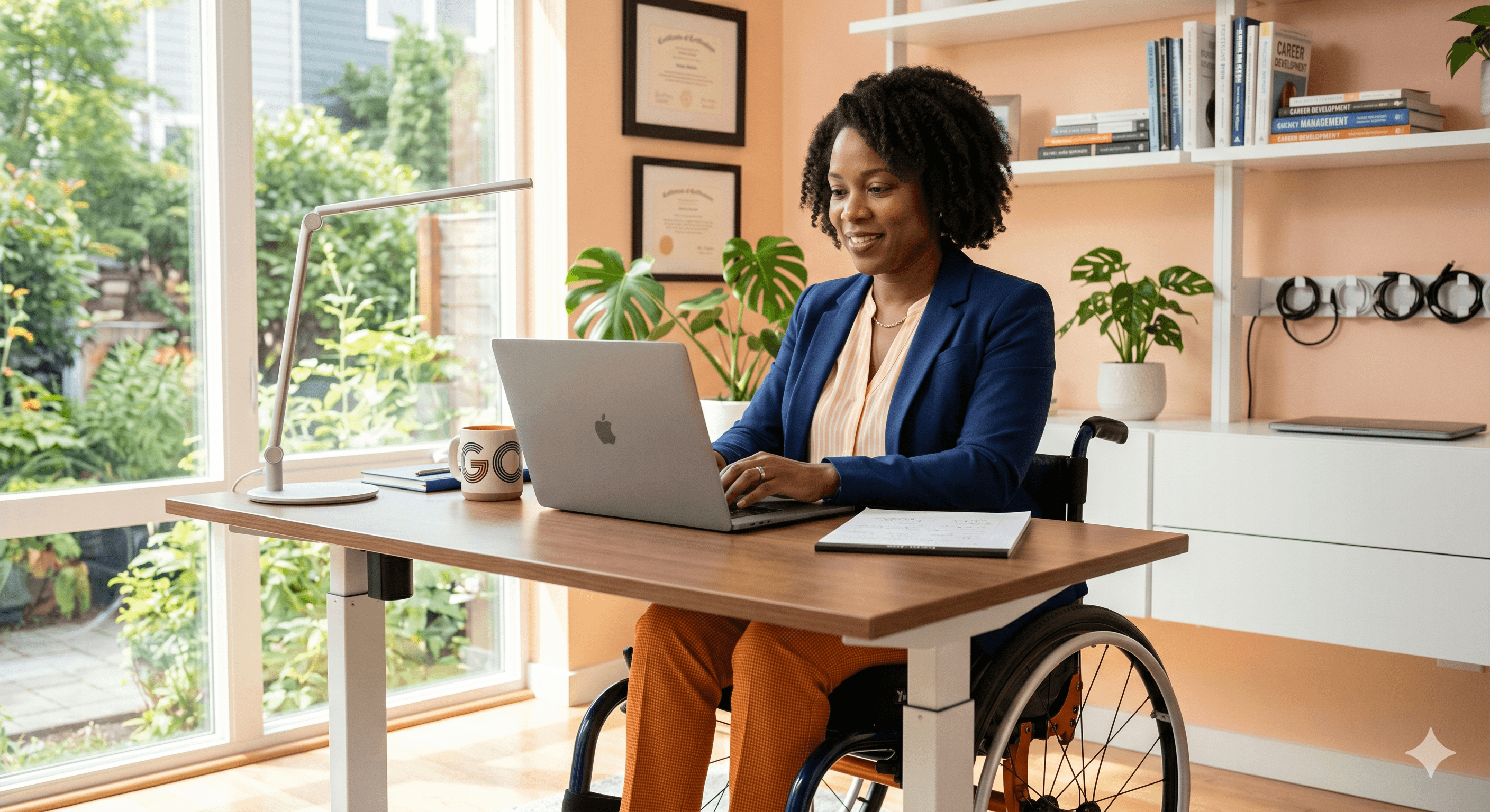 Personne en situation de handicap réalisant un bilan de compétences adapté en ligne