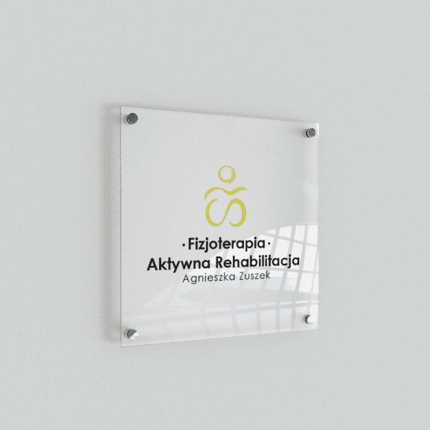 Logo sign on the wall.