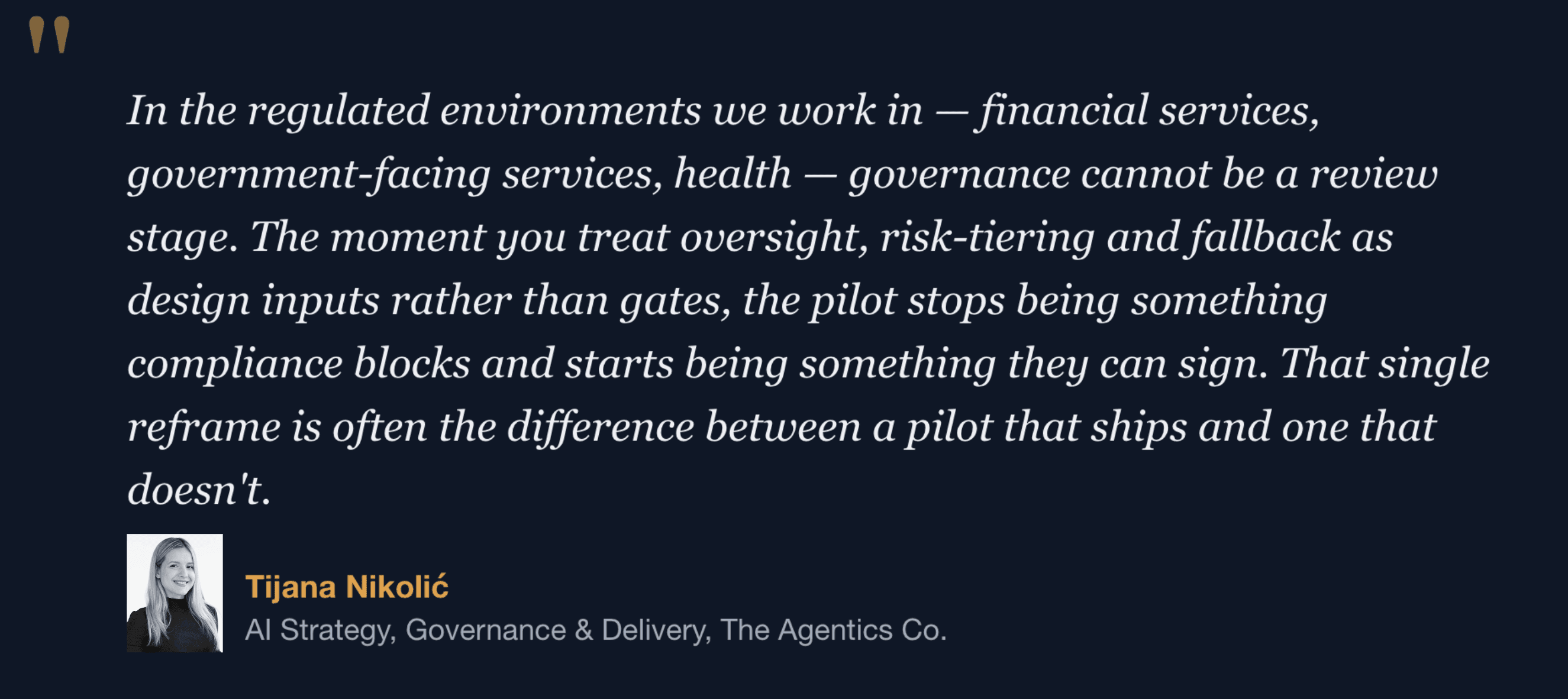 Tijana (Tia) Nikolić, AI Strategy, The Agentics Co.