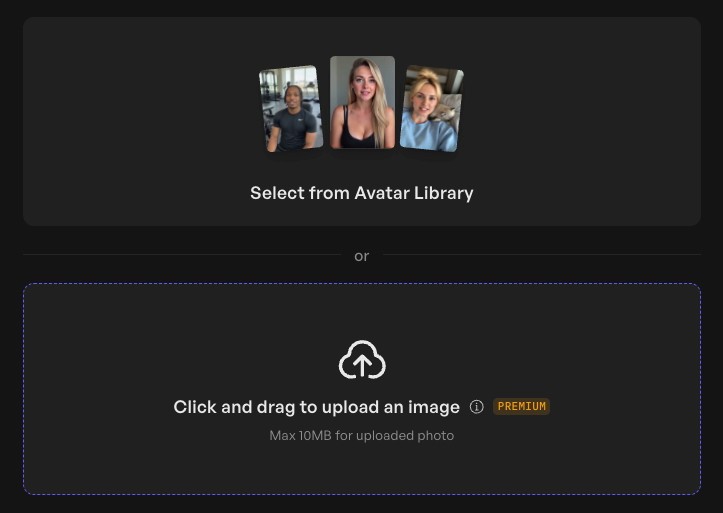 Select from Avatar Library