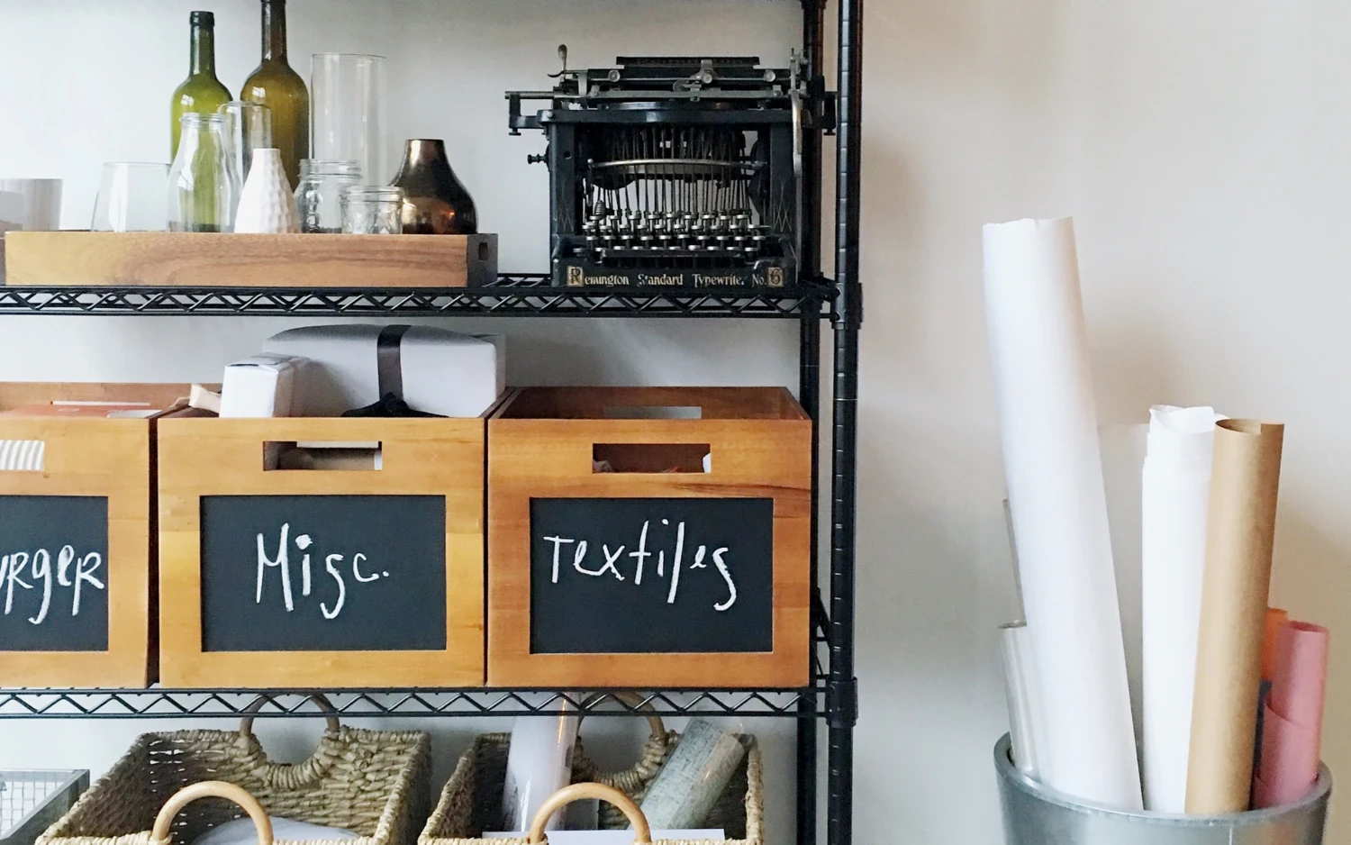 Garage Storage Ideas in a organized home in Seattle, Washington by professional organizing firm, Elegant Simplicity.
