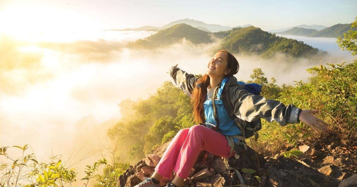Volontaria all'aria aperta