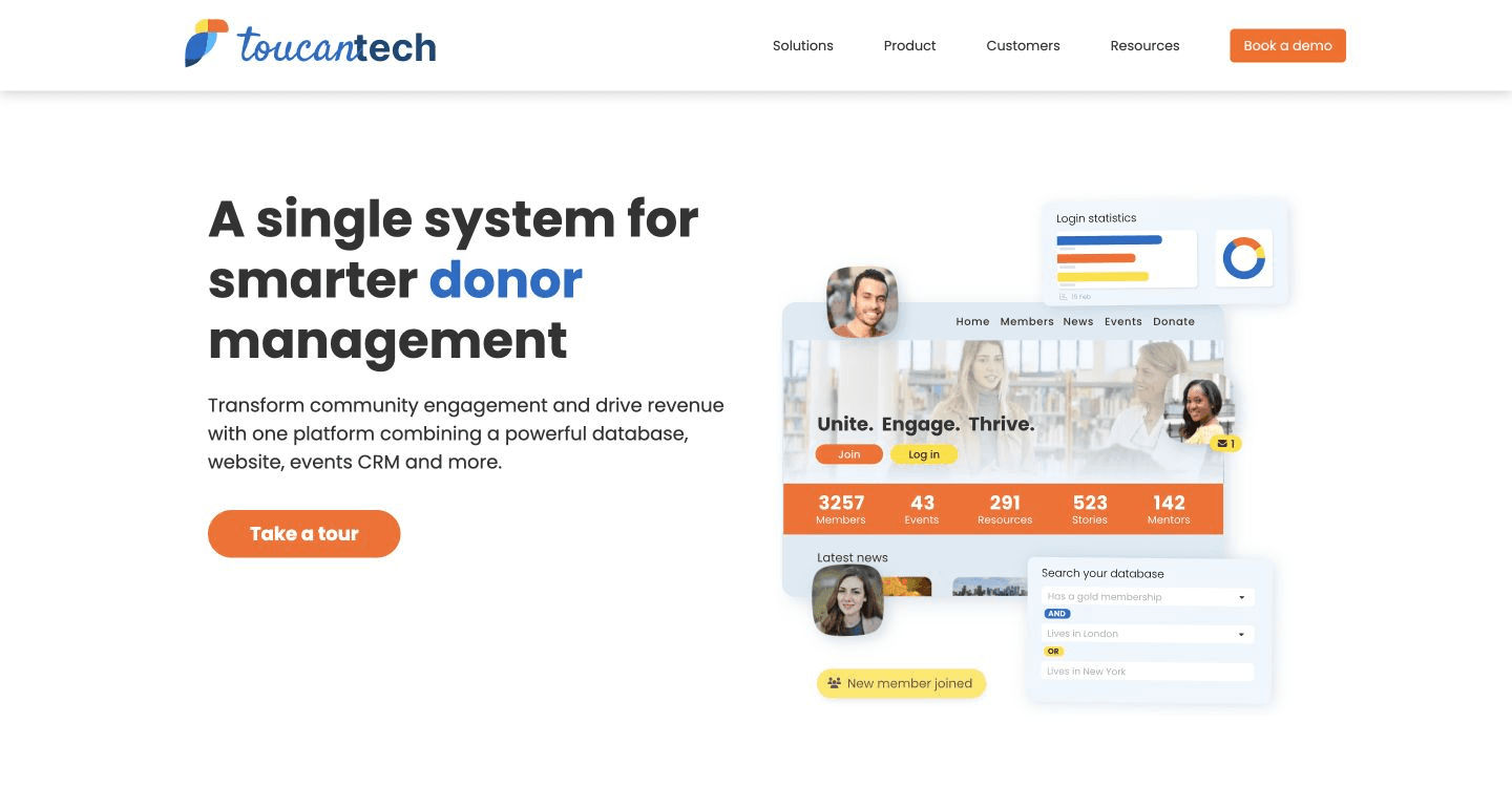 ToucanTech platform screenshot