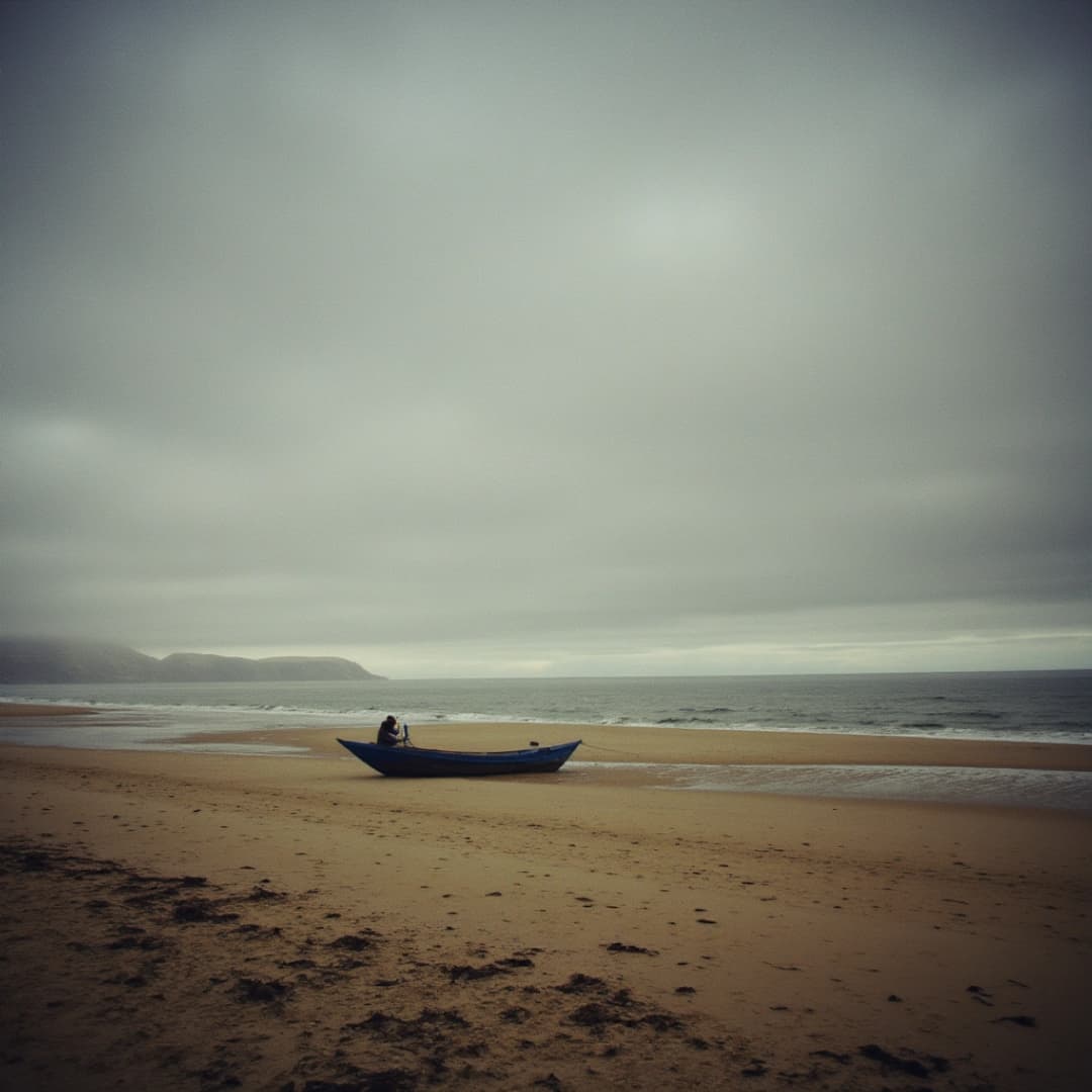 ein boot an einem stand