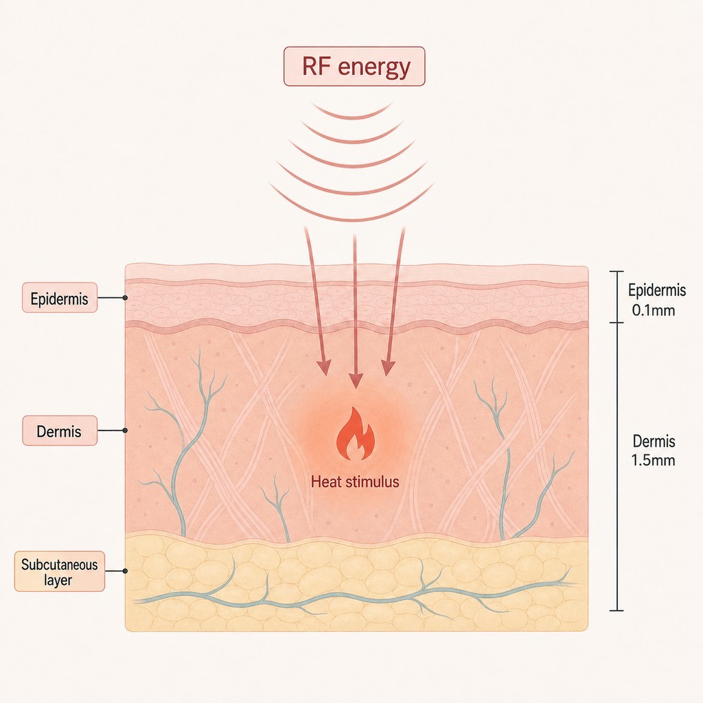 How does ONDA lifting deliver heat to the skin?