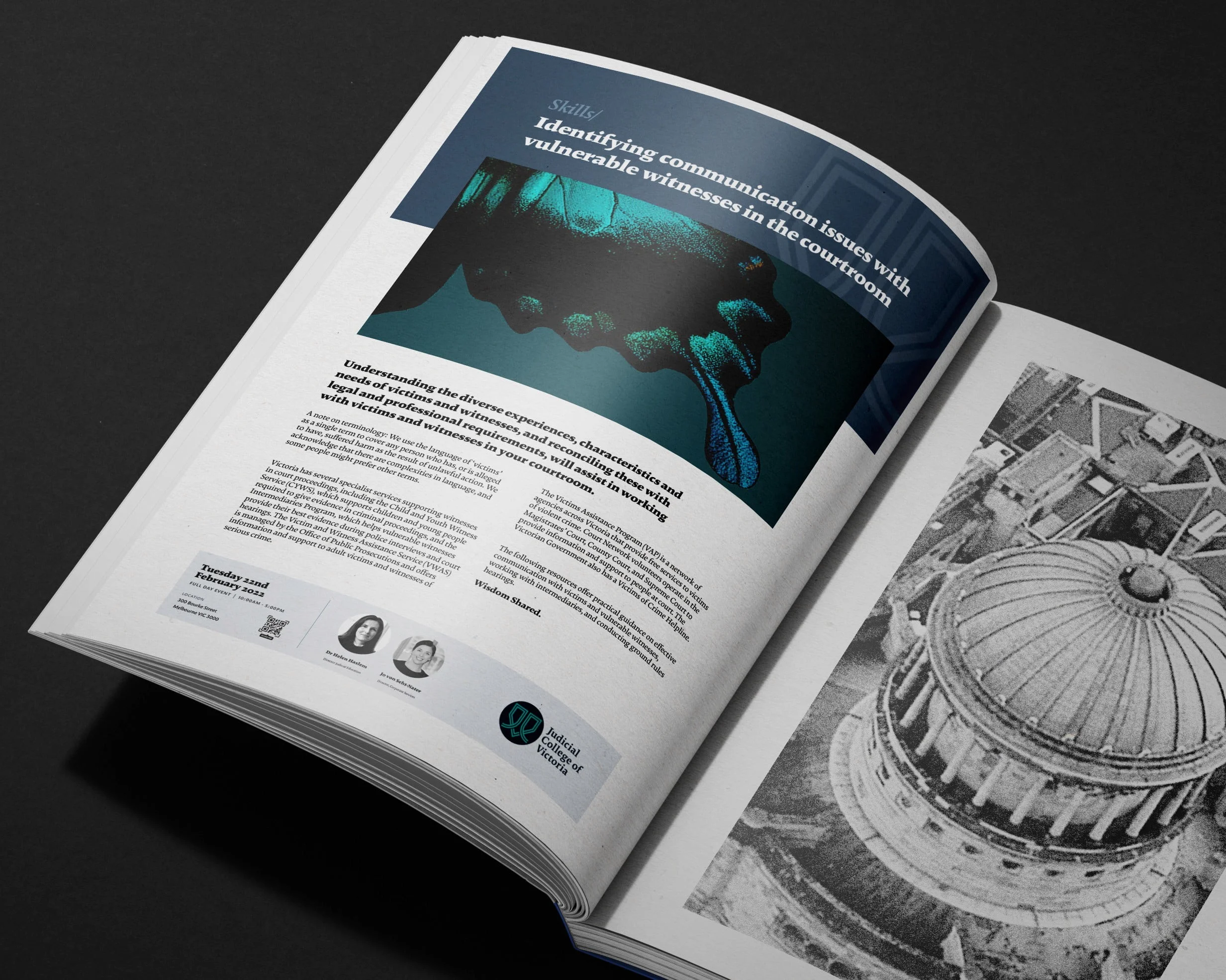 Judicial College of Victoria magazine spread: 'Identifying communication issues with vulnerable witnesses in the courtroom'