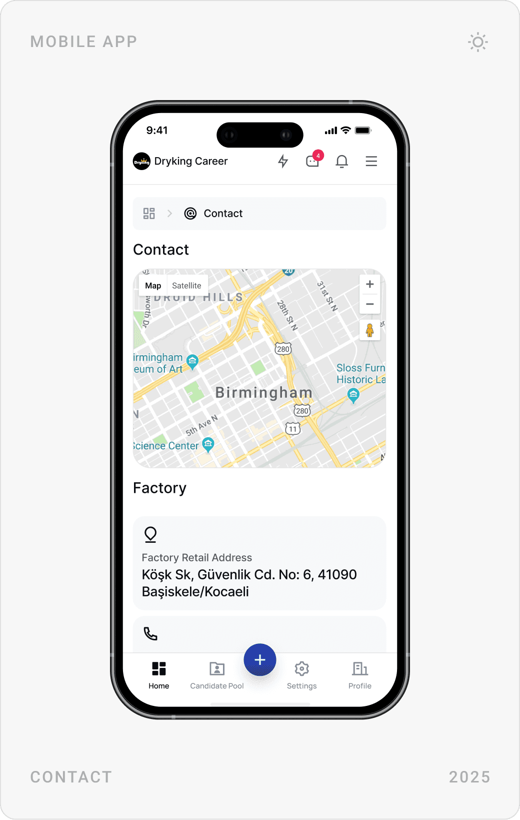 Clean Contact Information Mobile Design