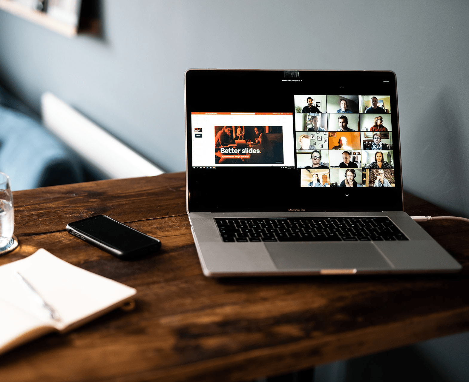 laptop and phone on table