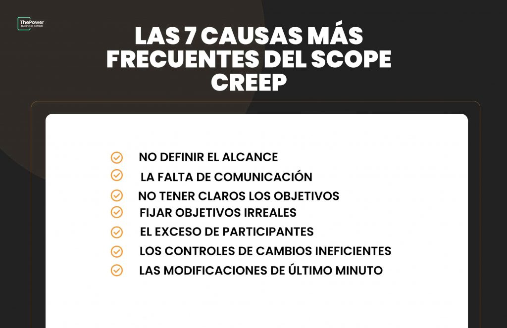 las 7 causas más frecuentes del scope creep