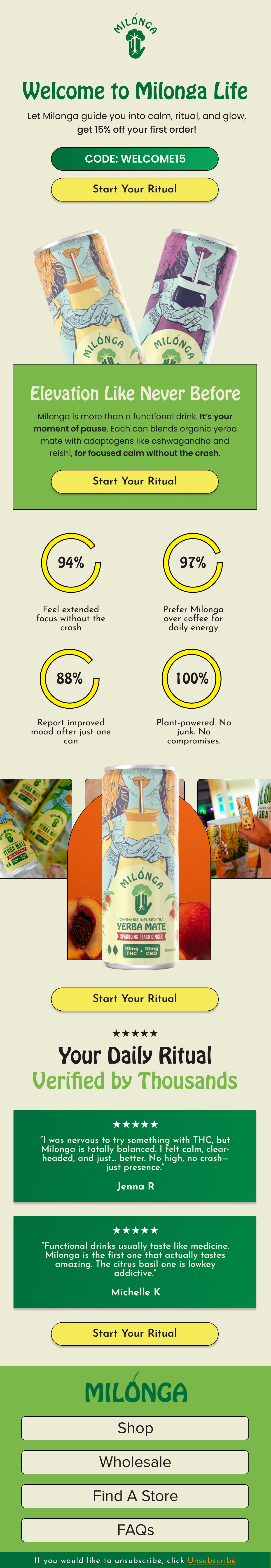 Milonga Welcome Email Design