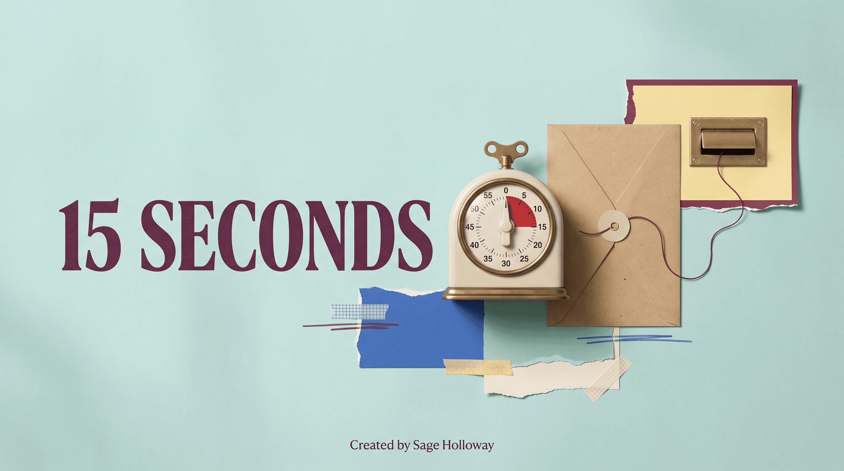 Editorial illustration of a Claude Code OAuth timeout of 15000ms as a 15-second kitchen timer racing a still-open envelope