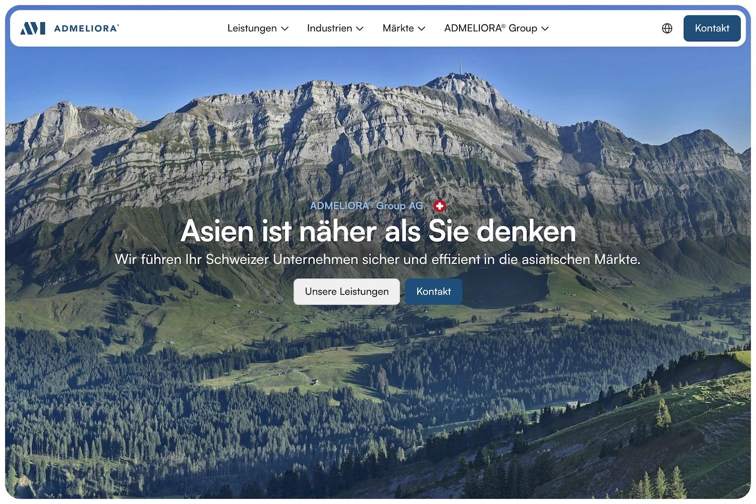 Homepage Website-Projekt Admeliora Group