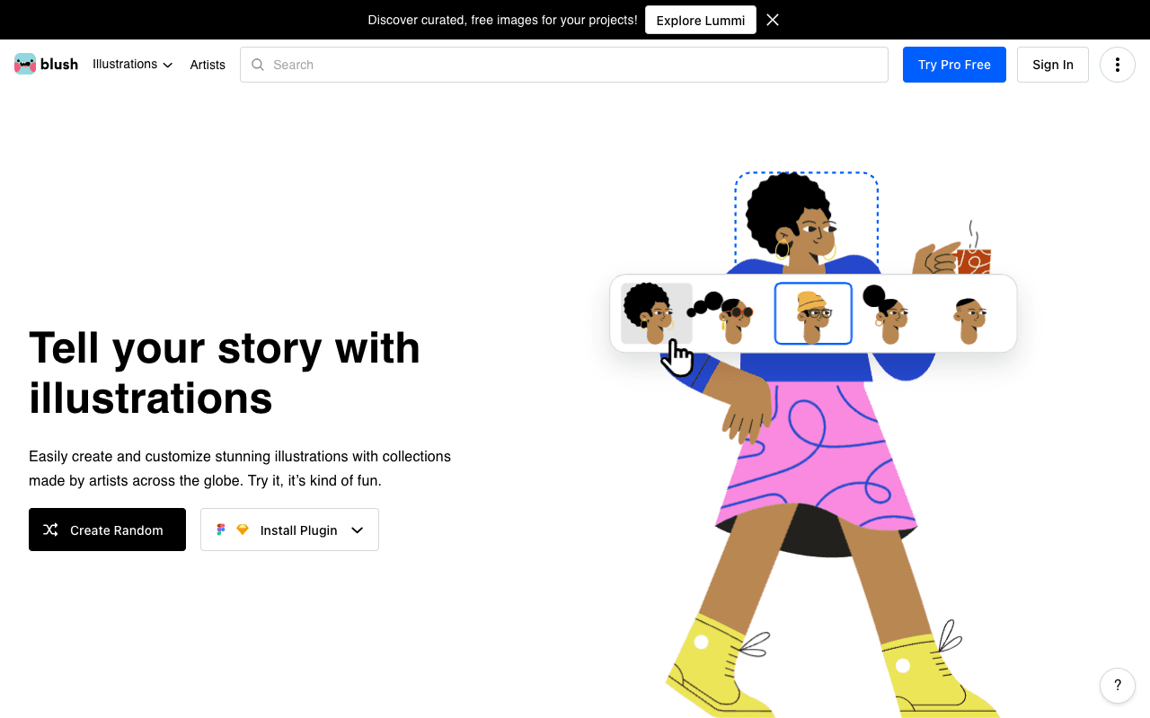 Blush екранна снимка